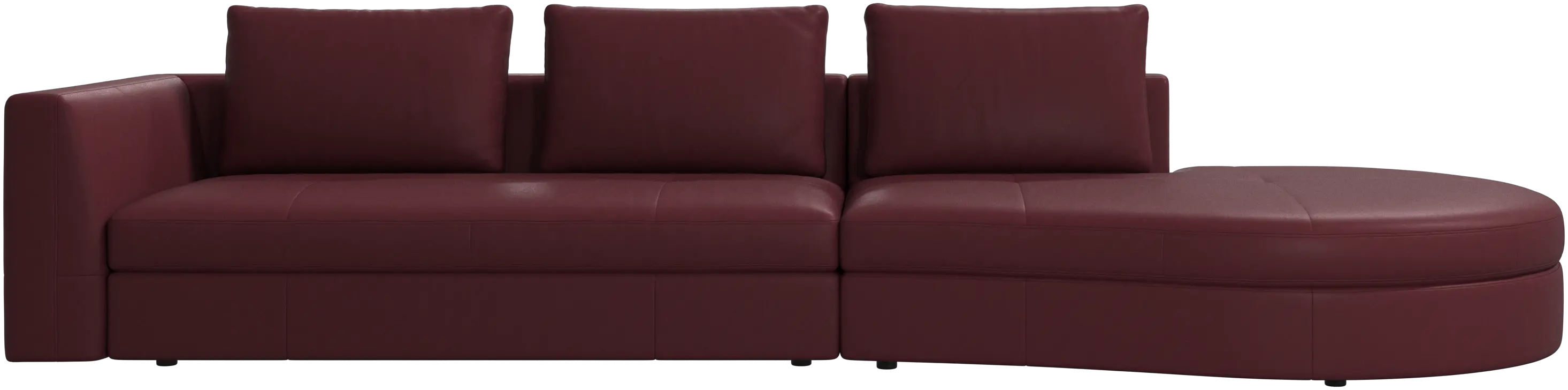 Bergamo sofa with round lounging unit,right