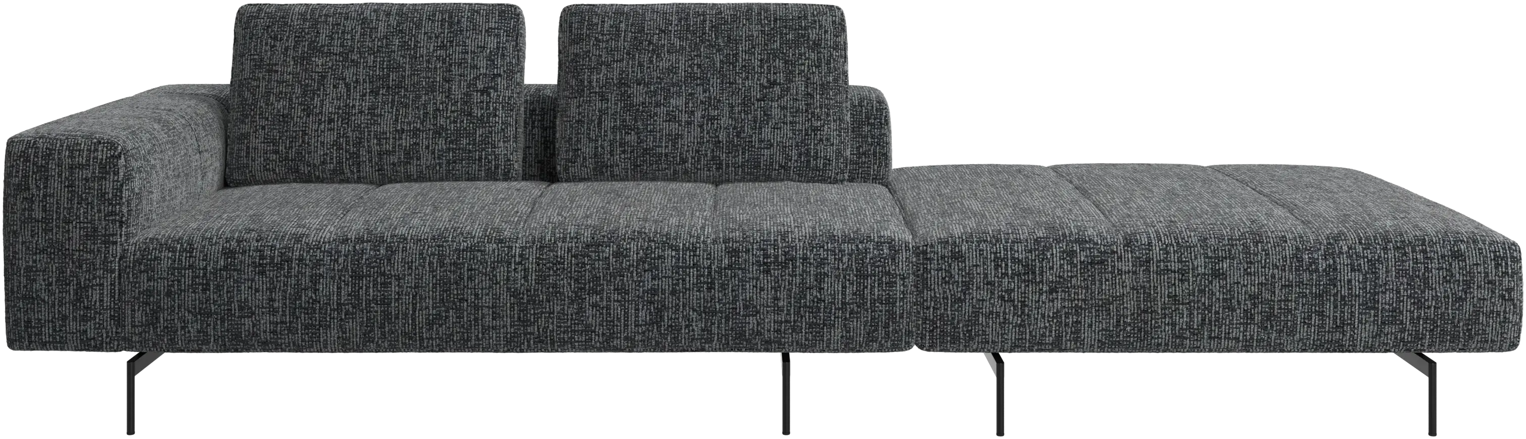Amsterdam sofa with pouf on right side
