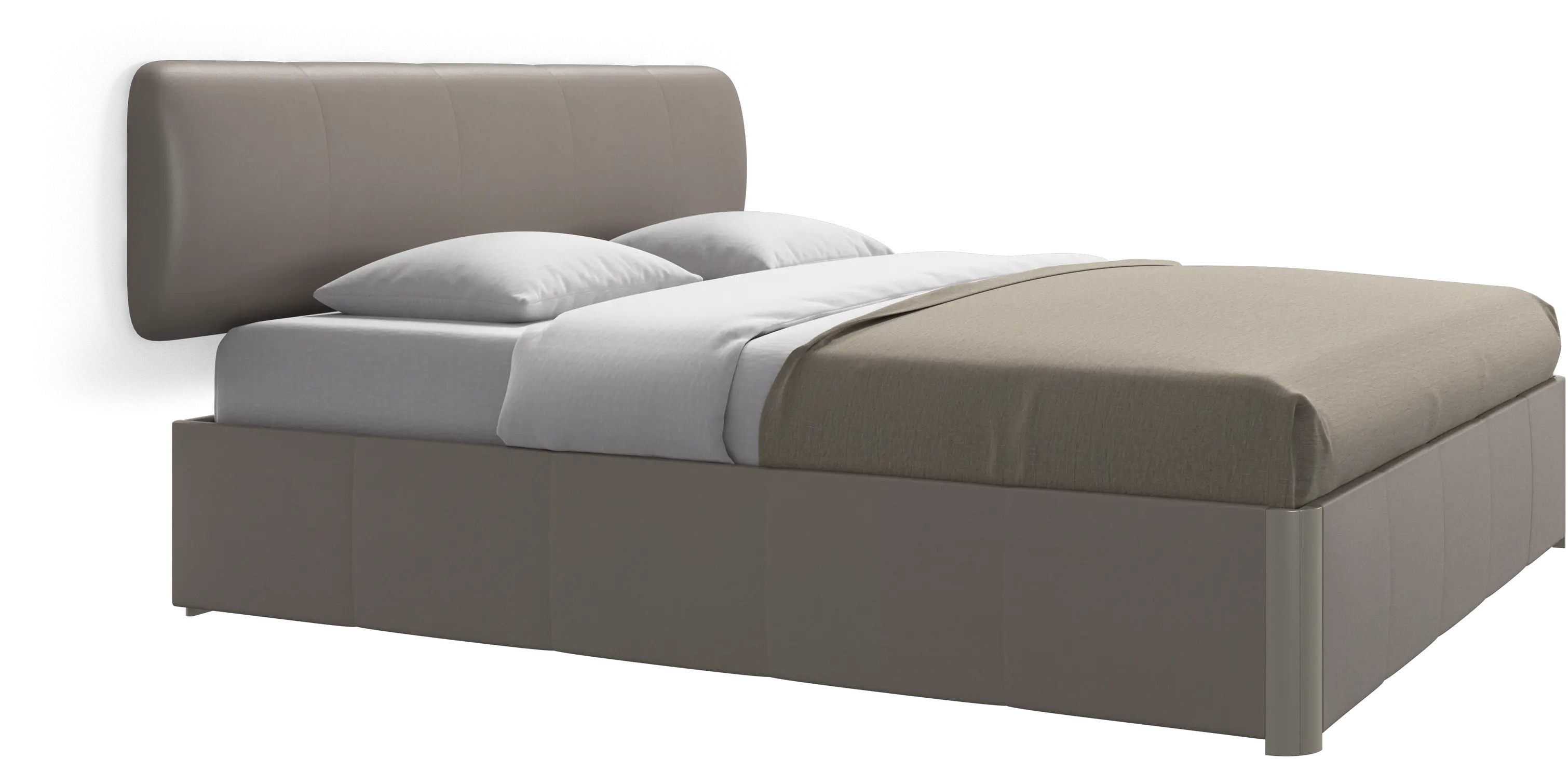 Element bed, wall-mounted headboard, with slats and storage solution, excl. mattress