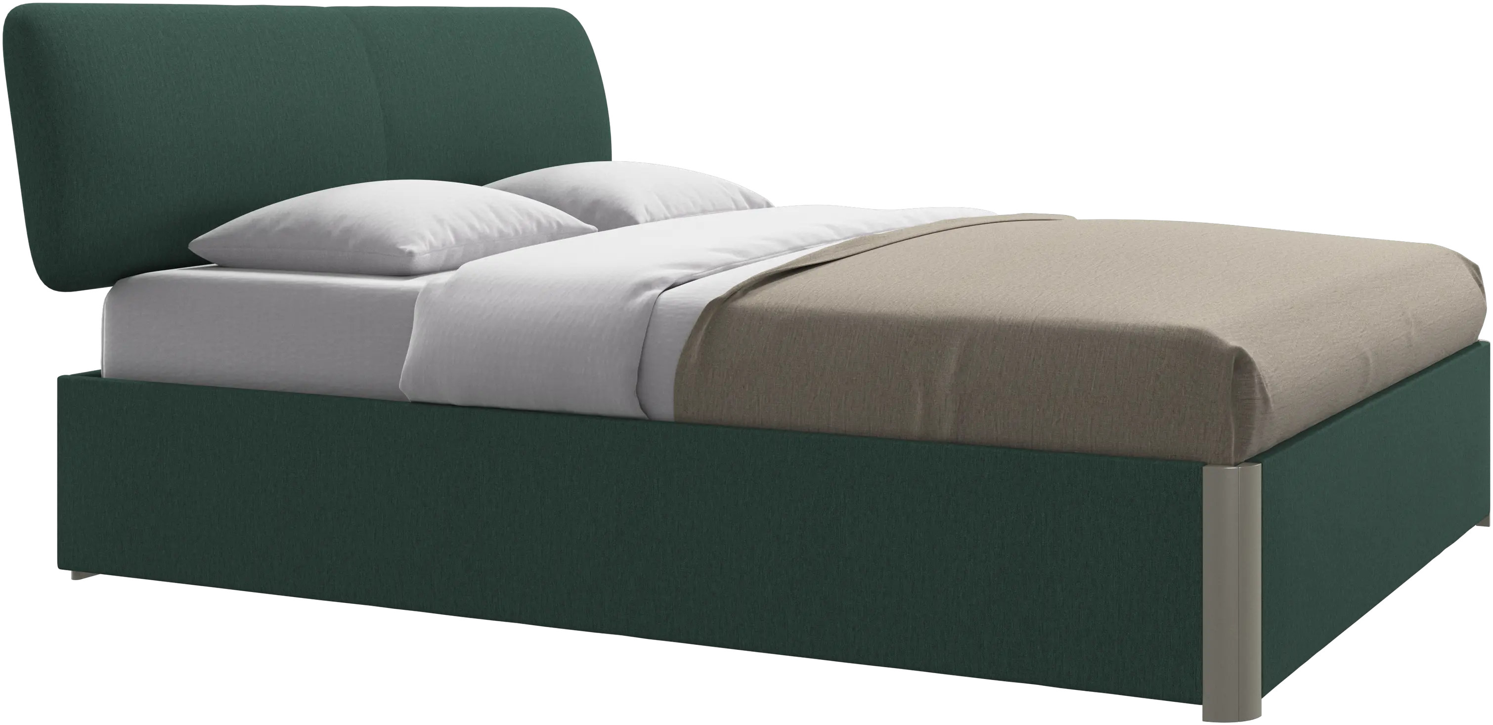 Element bed, bed-mounted headboard, with slats and storage solution, excl. mattress