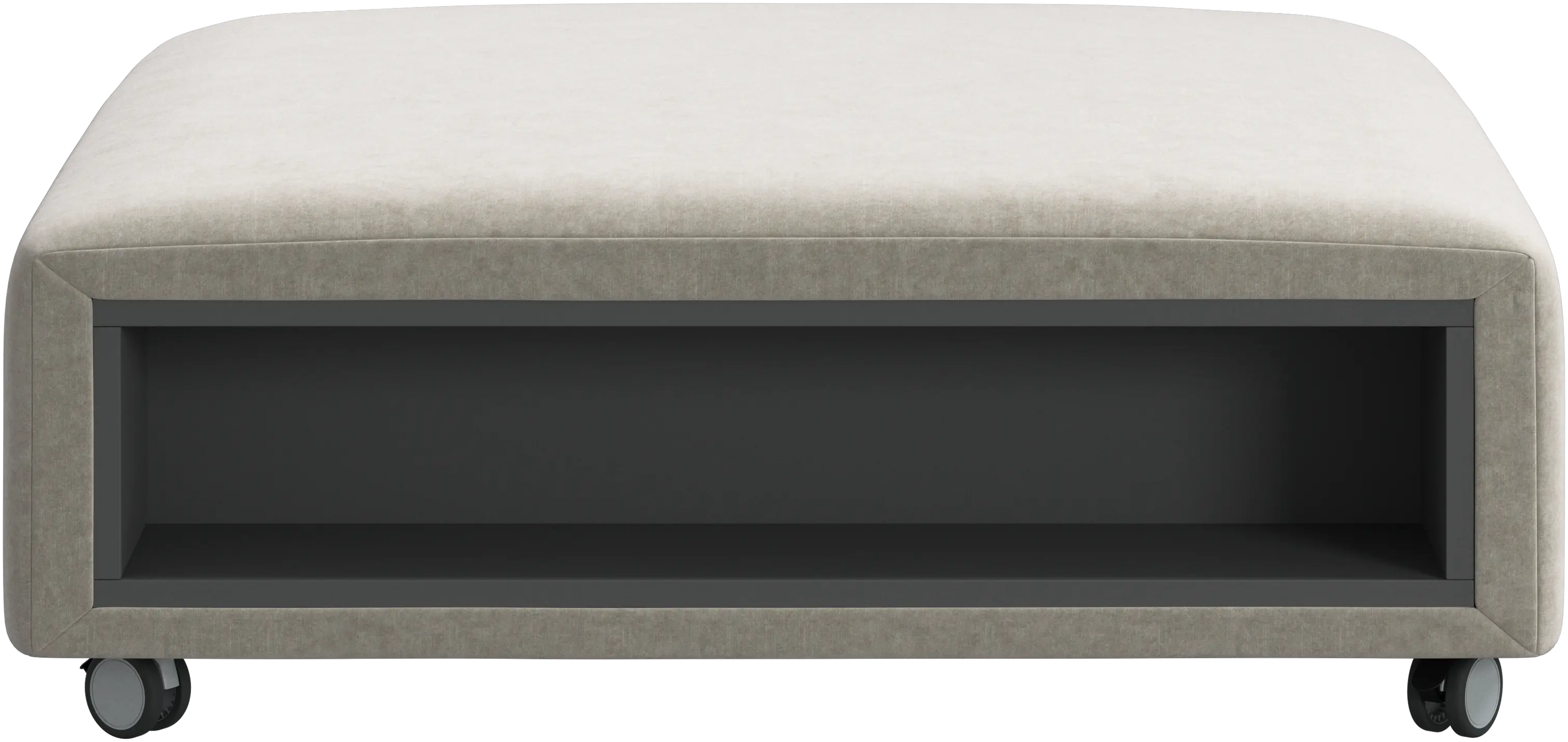 Hampton footstool on wheels with storage left and right sides