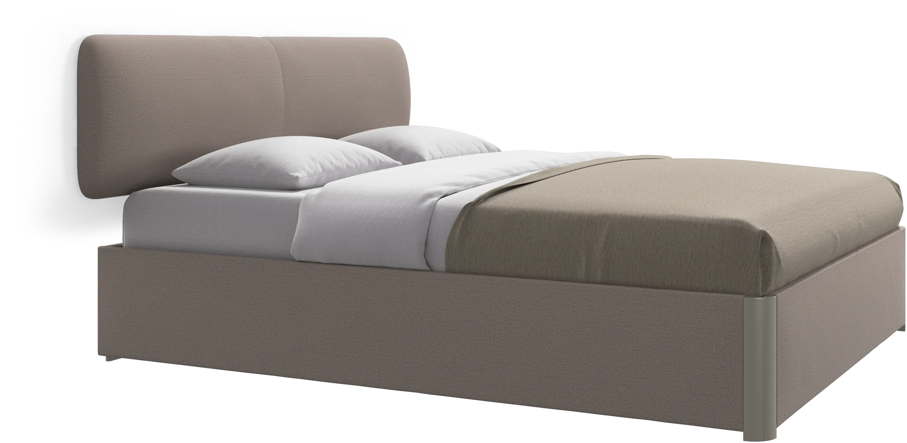 Element bed, wall-mounted headboard, with slats and storage solution, excl. mattress