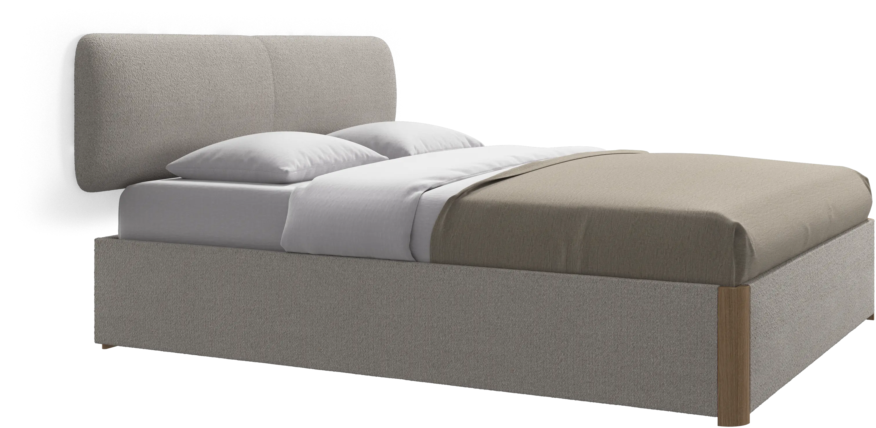 Element bed, wall-mounted headboard, with slats and storage solution, excl. mattress