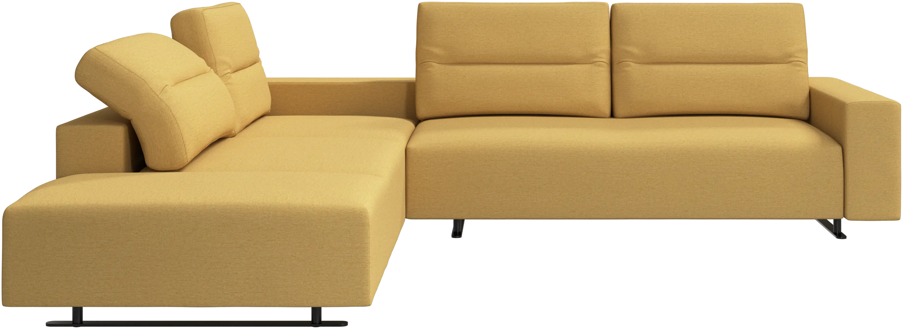 Hampton corner sofa with adjustable back and storage on right side