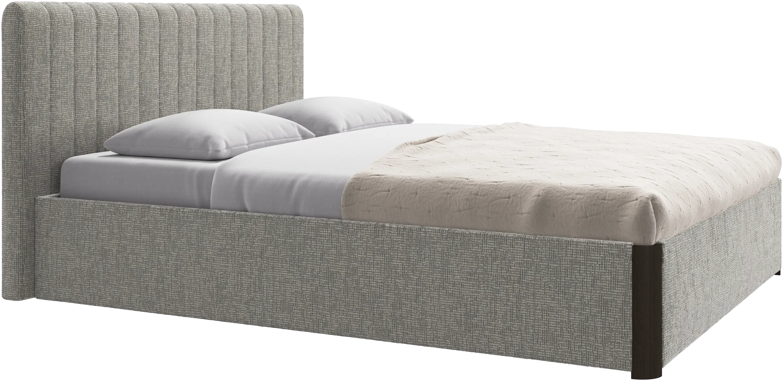 Element bed, bed-mounted headboard, with slats and storage solution, excl. mattress