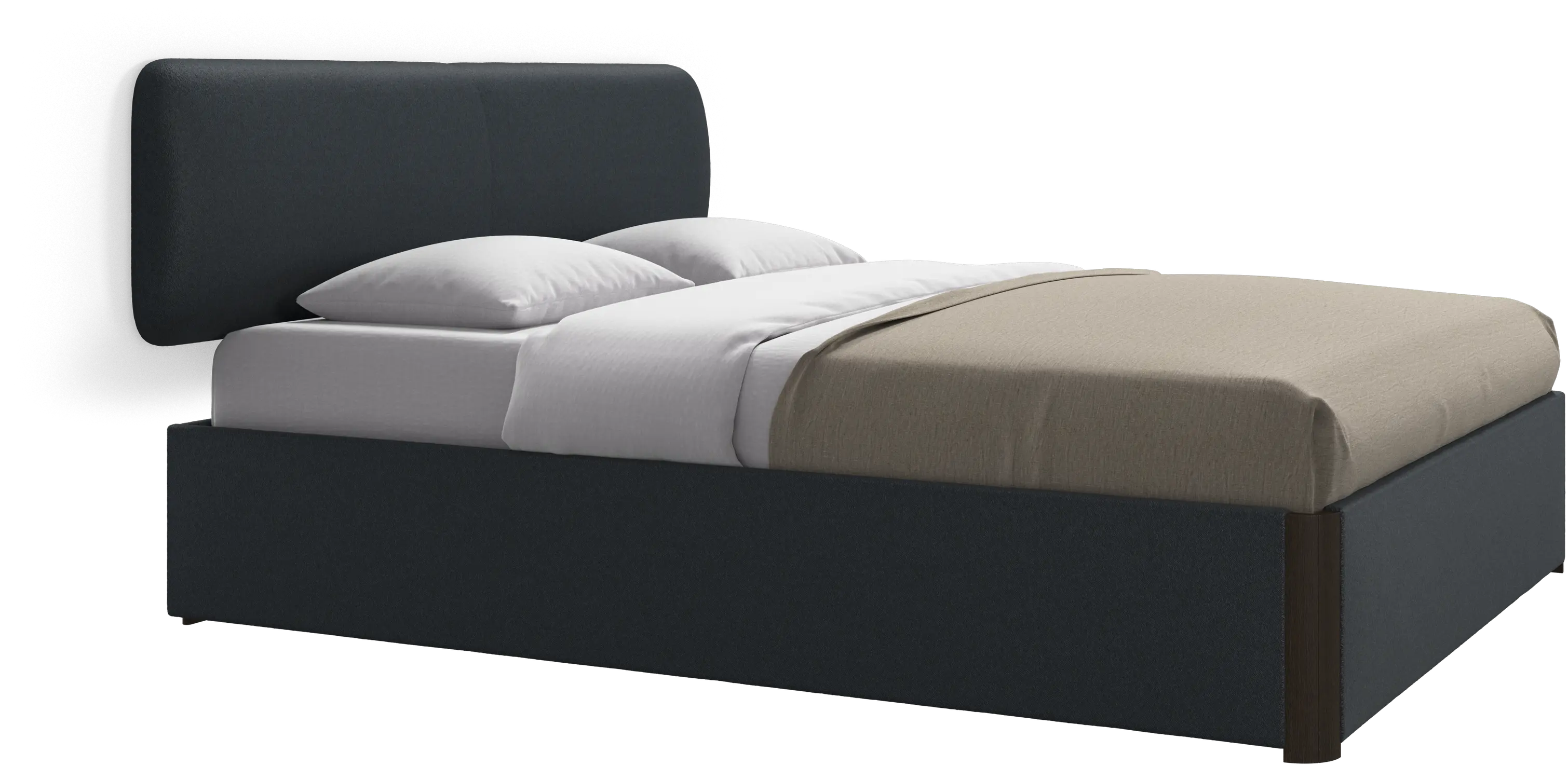 Element bed, wall-mounted headboard, with slats and storage solution, excl. mattress