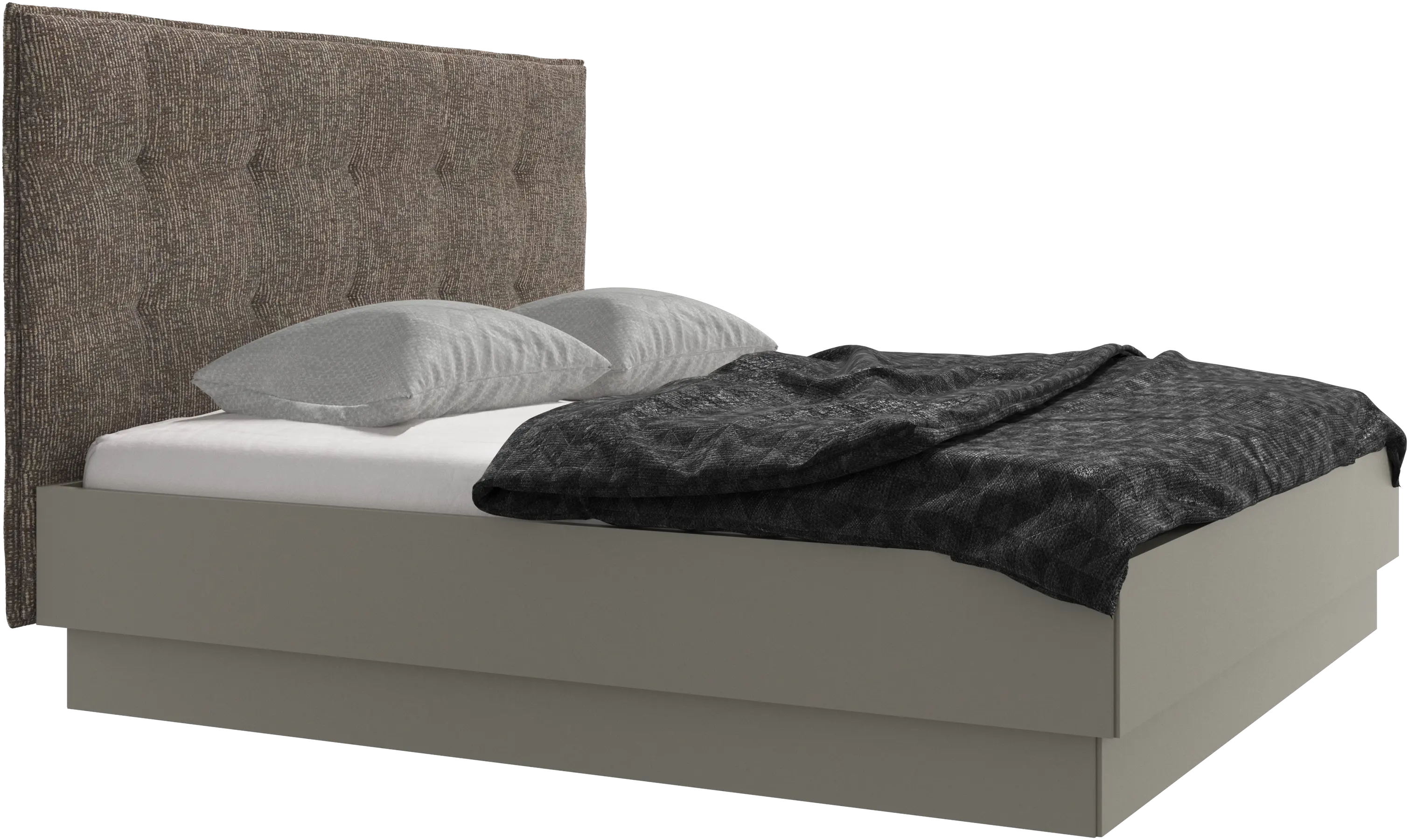 Lit Lugano avec rangement intégré, sommier inclus, hors matelas