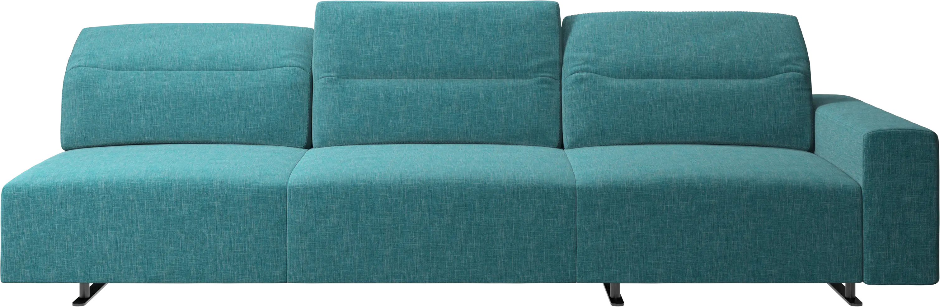 Sofá Hampton com encosto ajustável e armazenamento na lateral direita