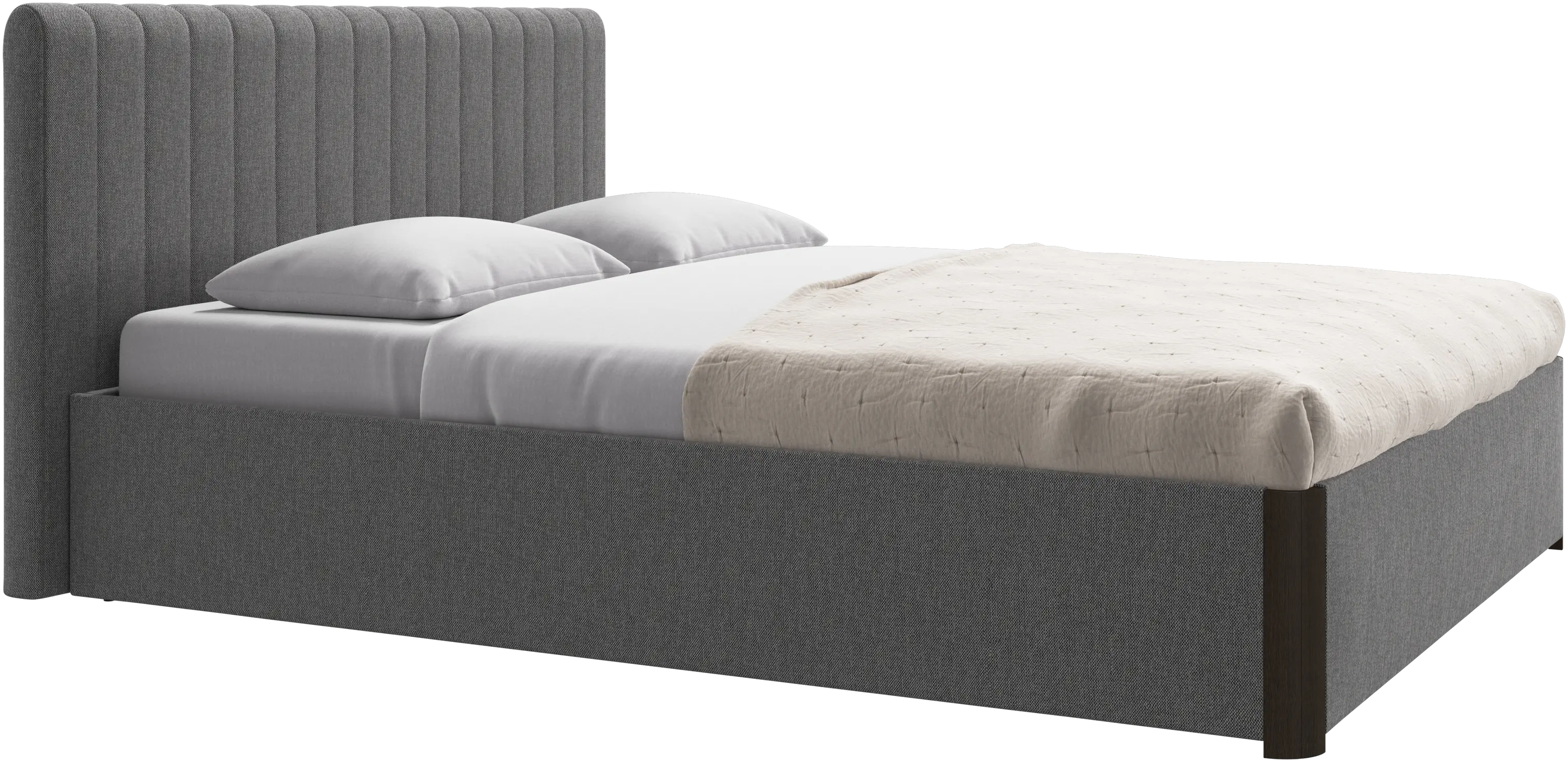 Element bed, bed-mounted headboard, with slats and storage solution, excl. mattress