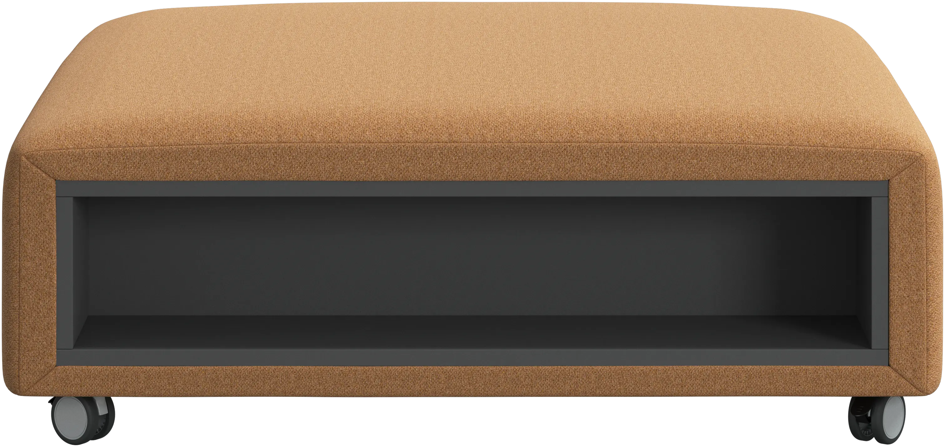 Hampton footstool on wheels with storage left and right sides