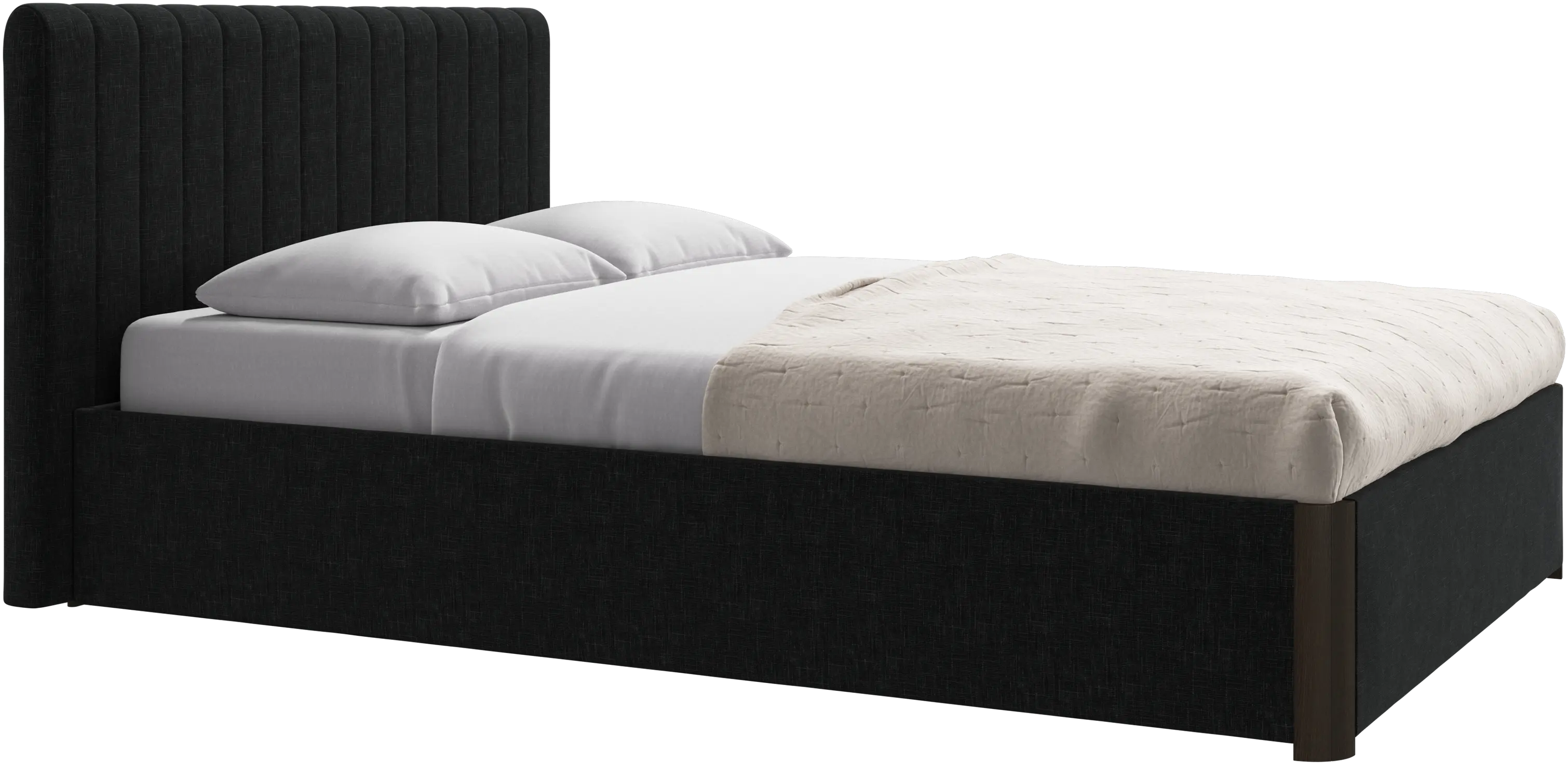 Element bed, bed-mounted headboard, with slats and storage solution, excl. mattress