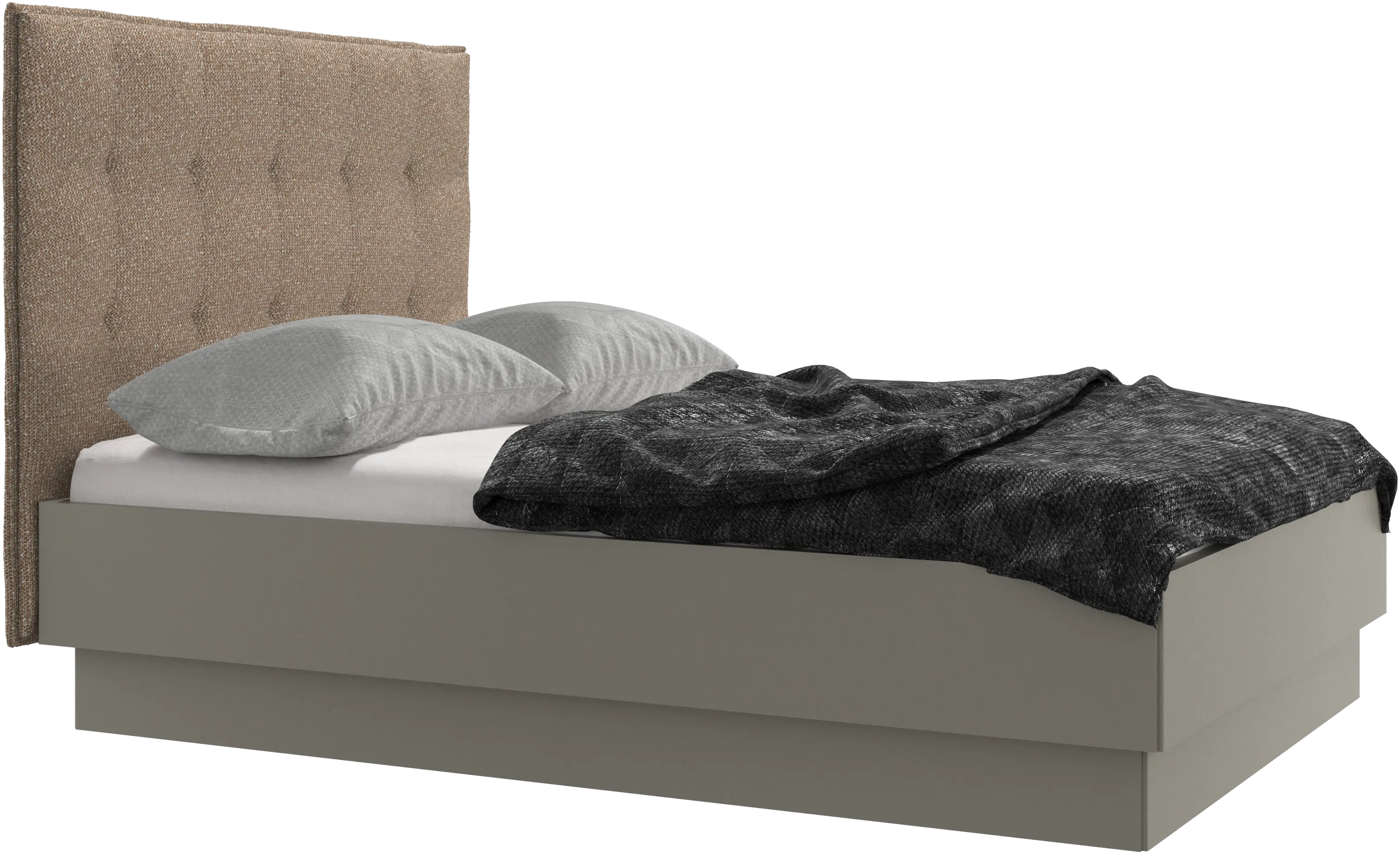 Lugano storage bed with lift-up frame and slats, excl. mattress