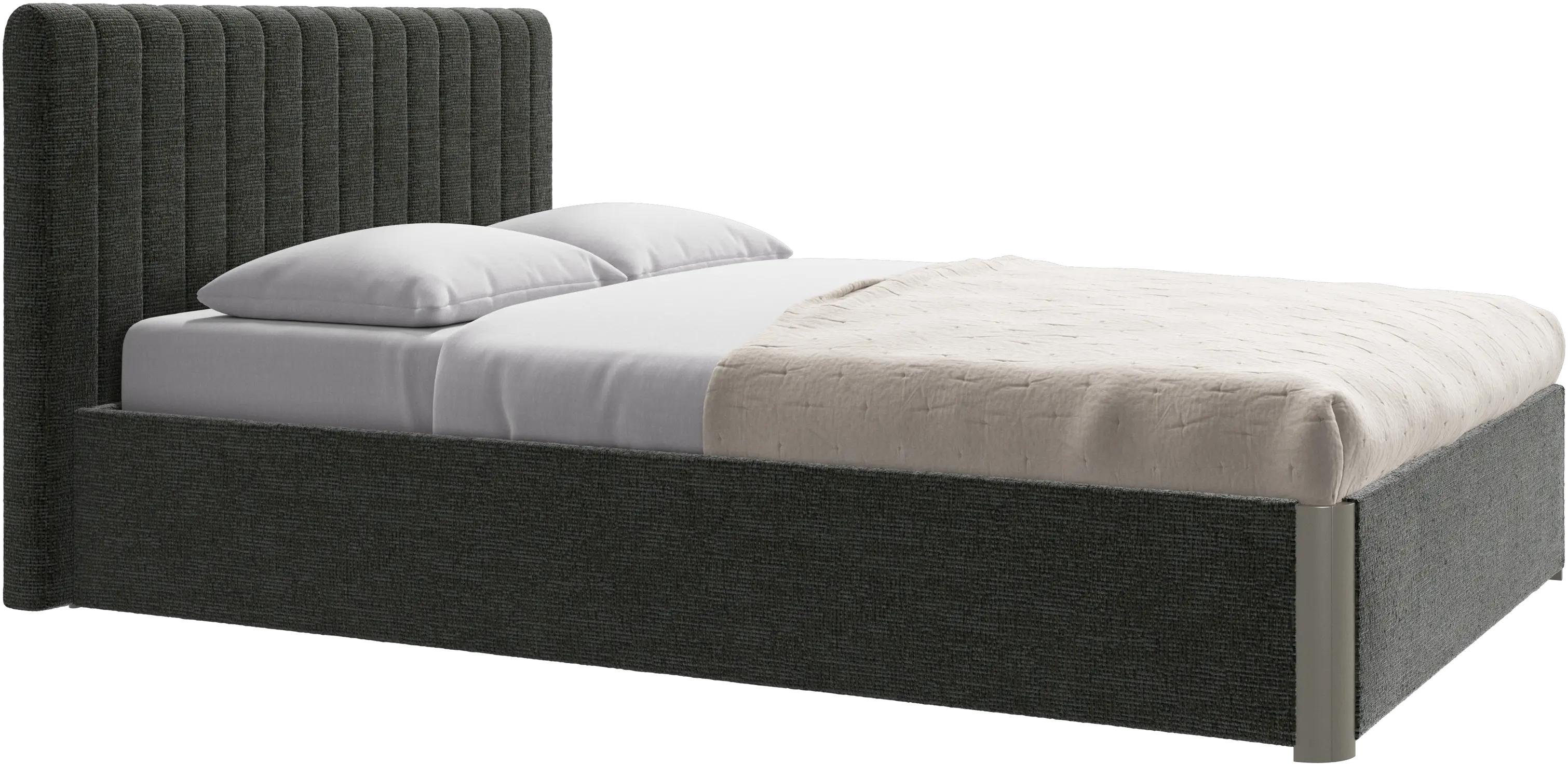 Element bed, bed-mounted headboard, with slats and storage solution, excl. mattress