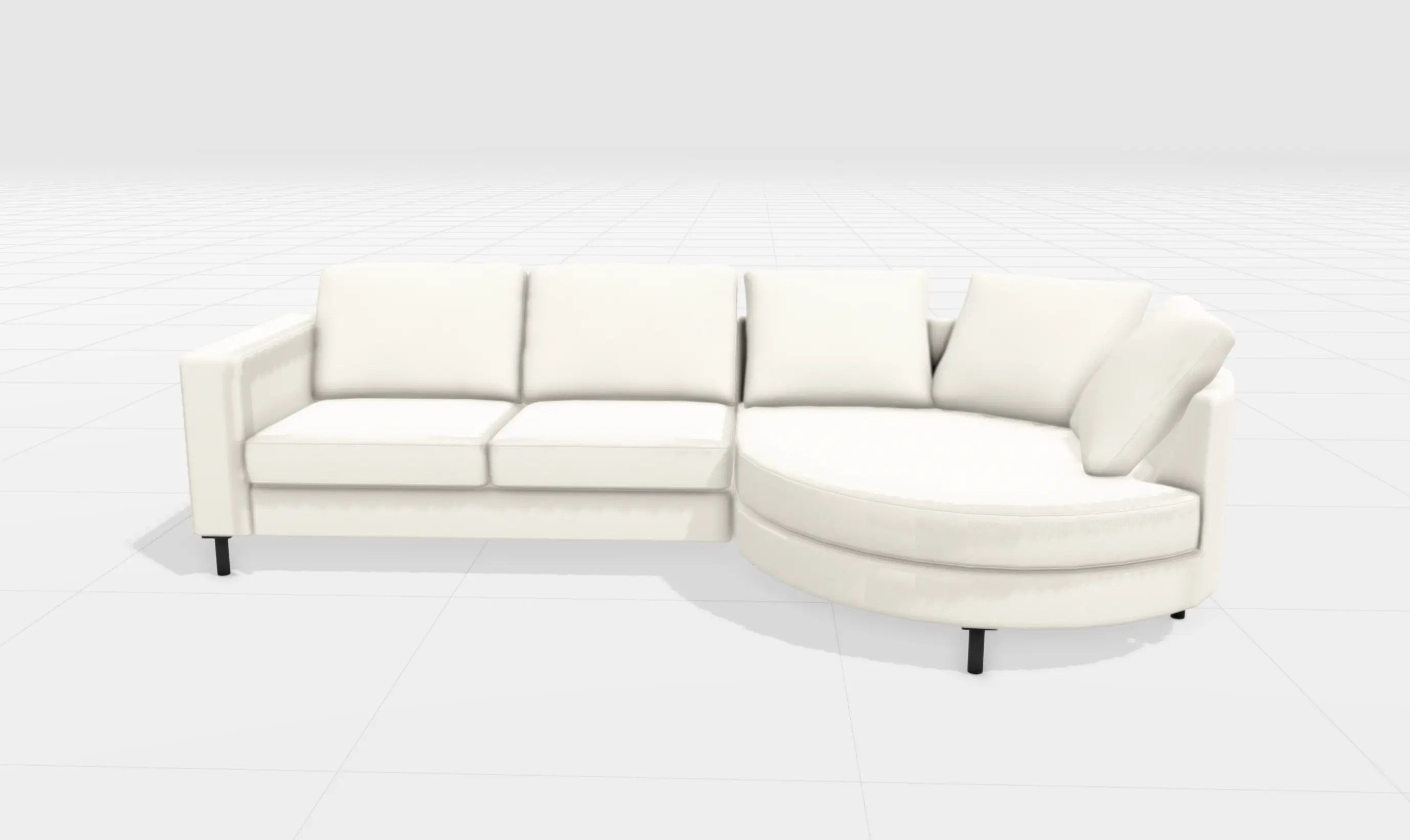 Sofas I.D.Vカウチソファ付き（右）ラウンド