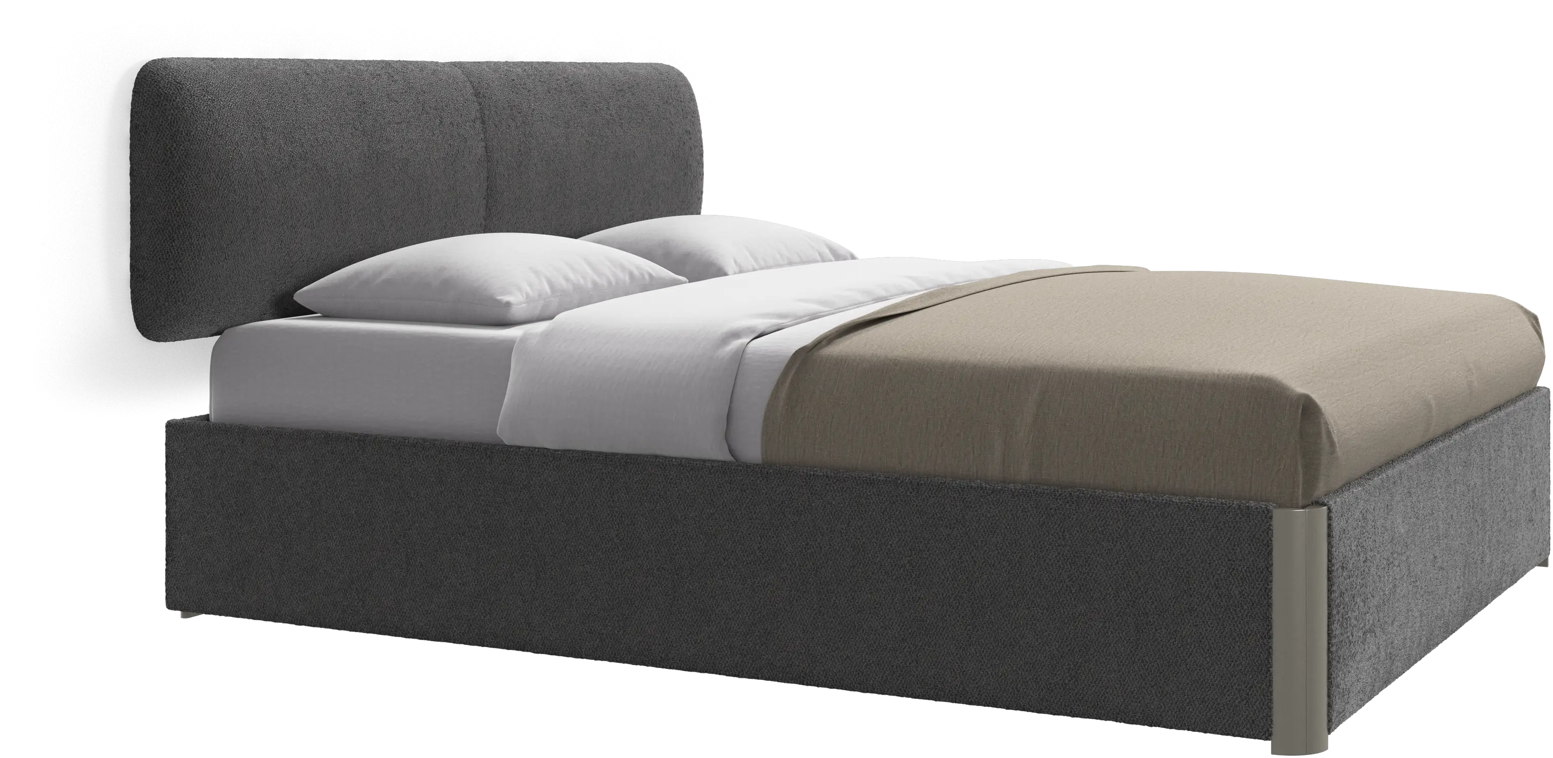 Element bed, wall-mounted headboard, with slats and storage solution, excl. mattress