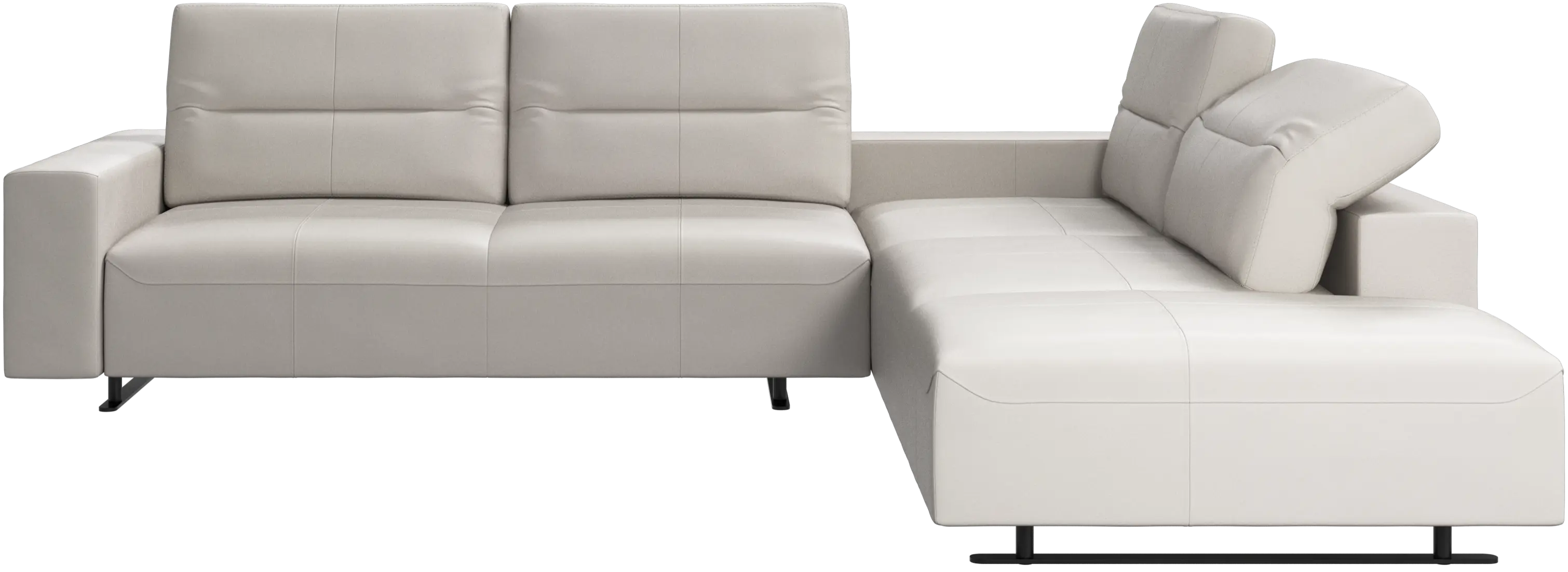 Hampton corner sofa with adjustable back and storage on left side