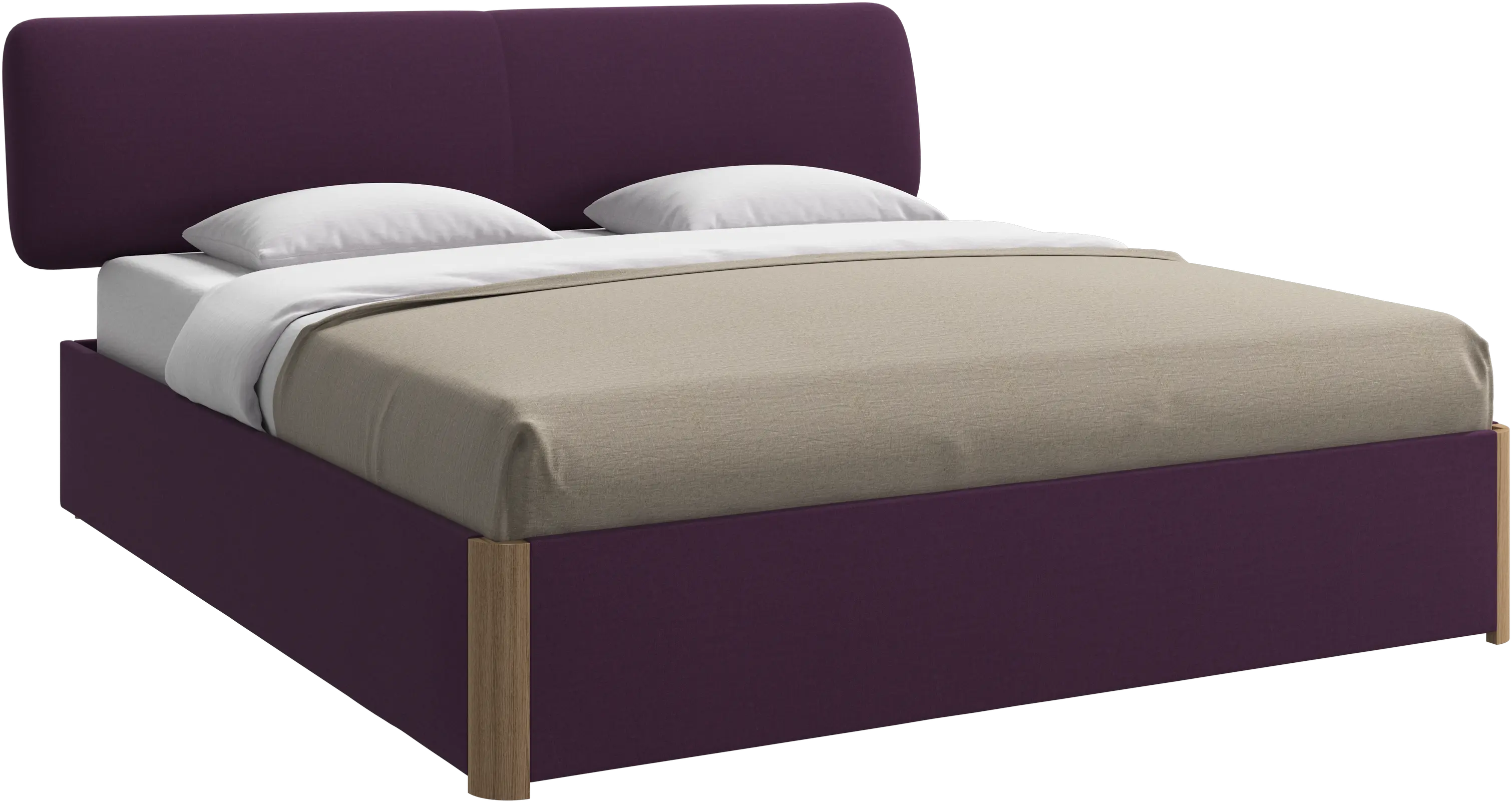 Element bed, bed-mounted headboard, with slats and storage solution, excl. mattress