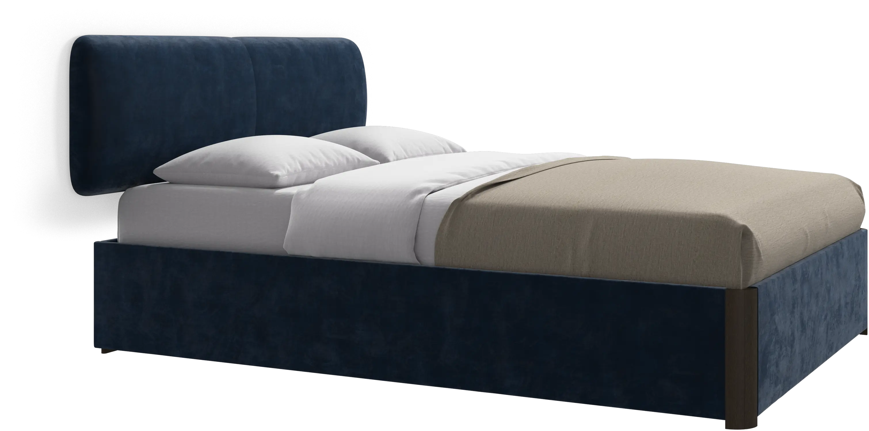 Element bed, wall-mounted headboard, with slats and storage solution, excl. mattress
