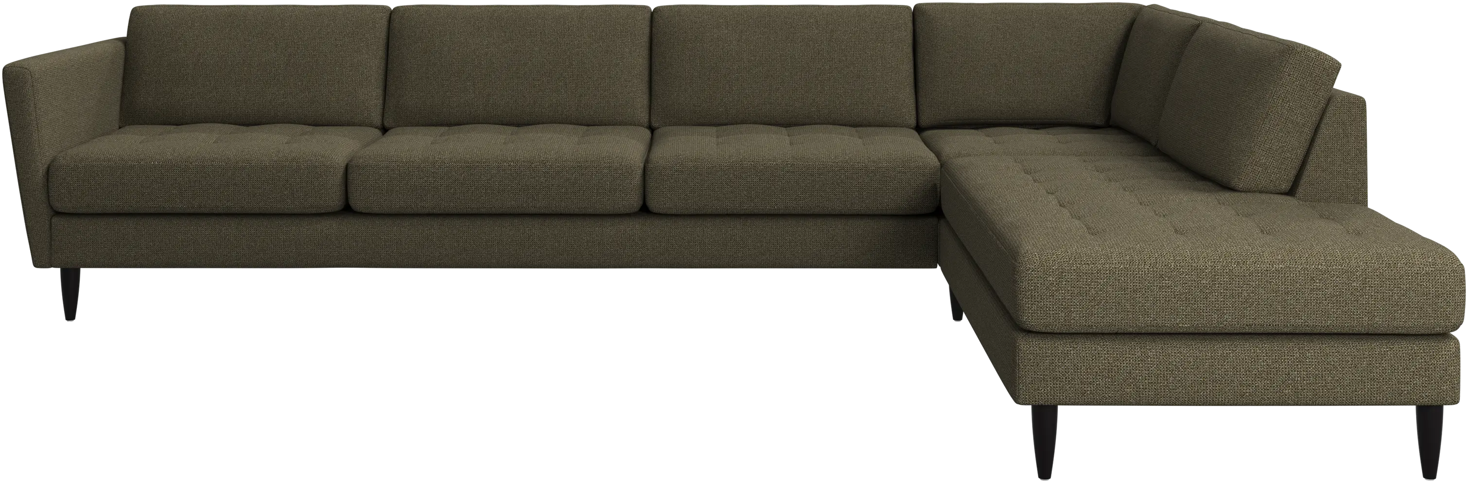 Osaka corner sofa with lounging unit, tufted seat