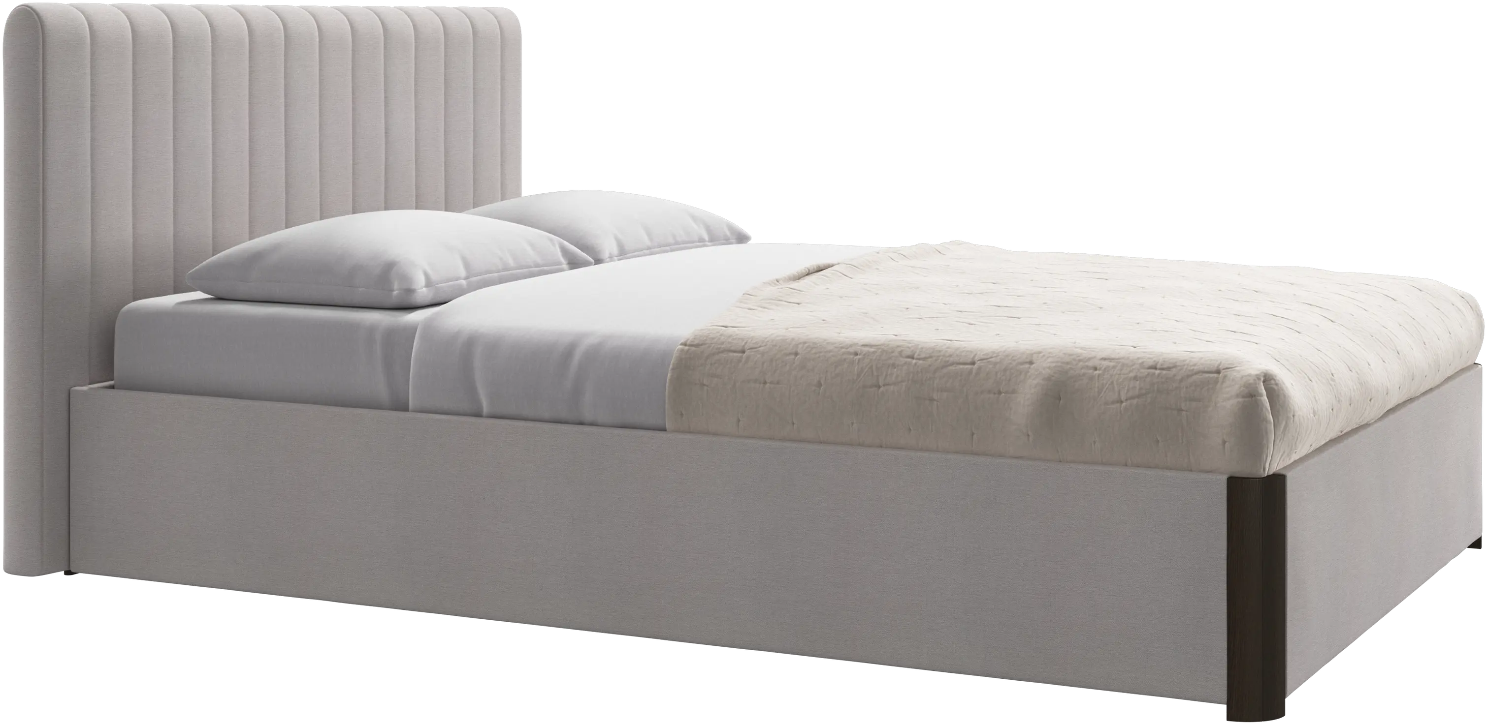 Element cama, cabecero montado en la cama, con láminas y solución de almacenamiento, excl. colchón