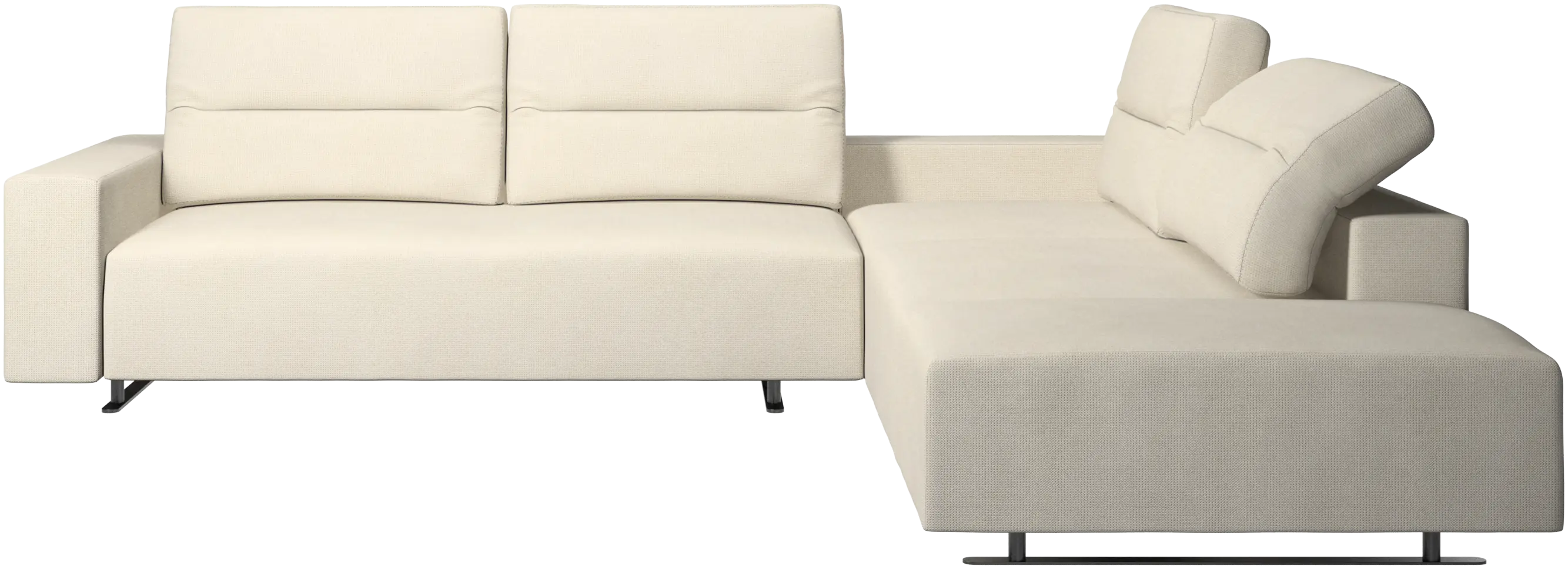 Hampton corner sofa with adjustable back and lounging unit