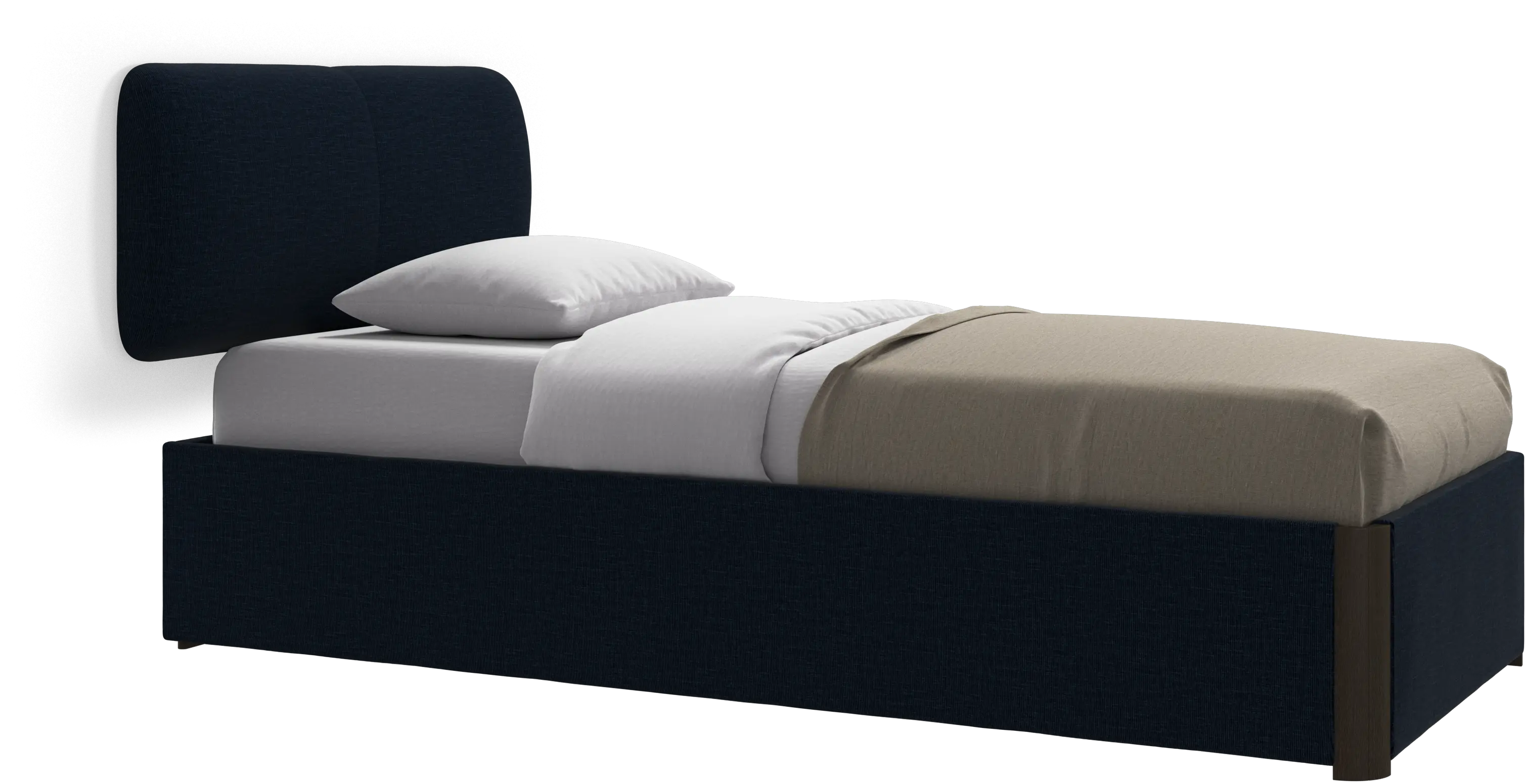 Element cama, cabecero montado en la pared, con láminas y solución de almacenamiento, excl. colchón