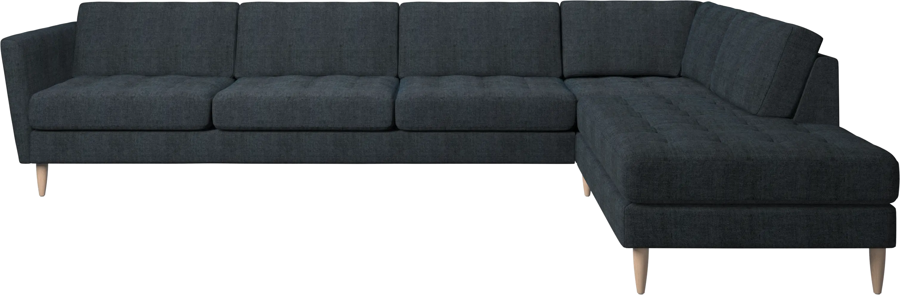 Osaka corner sofa with lounging unit, tufted seat