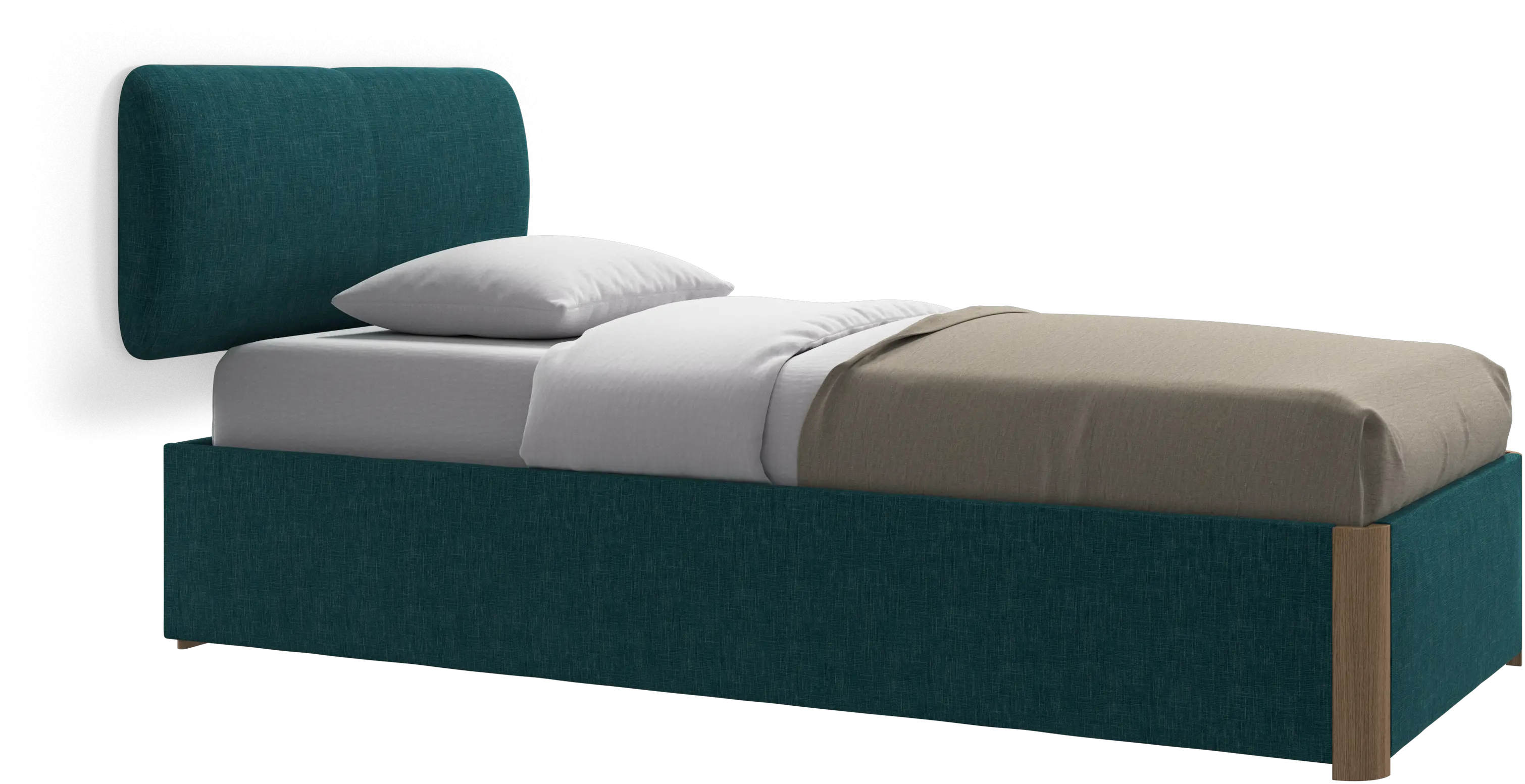 Element bed, wall-mounted headboard, with slats and storage solution, excl. mattress