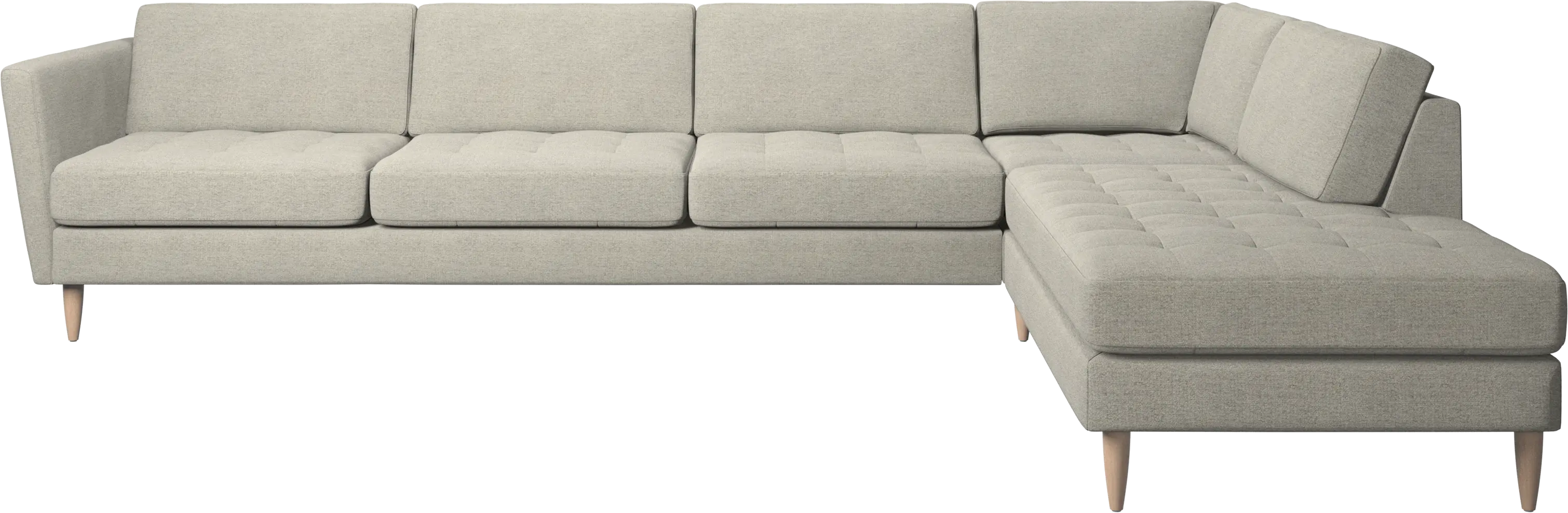Osaka corner sofa with lounging unit, tufted seat