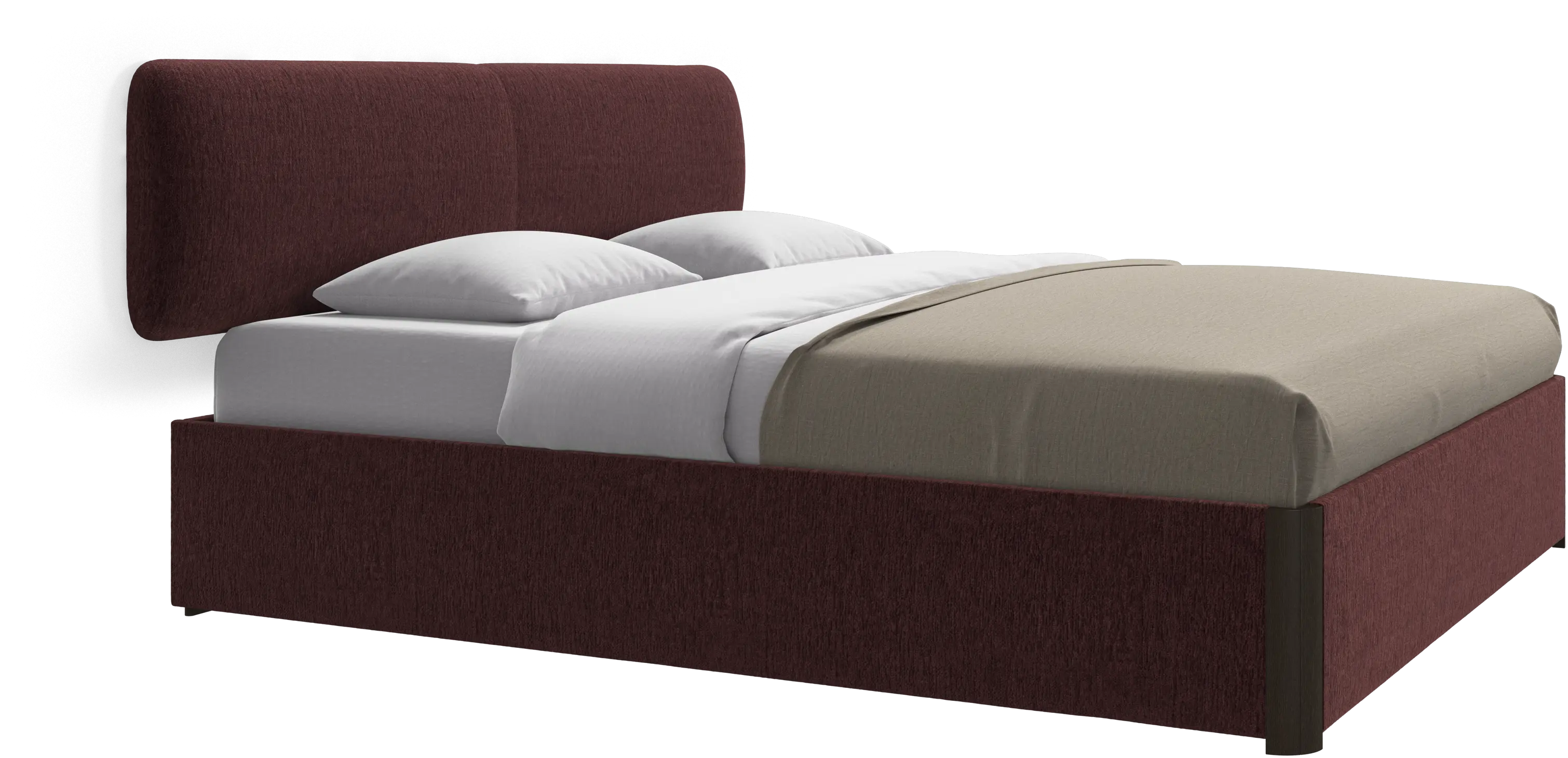 Element cama, cabecero montado en la pared, con láminas y solución de almacenamiento, excl. colchón