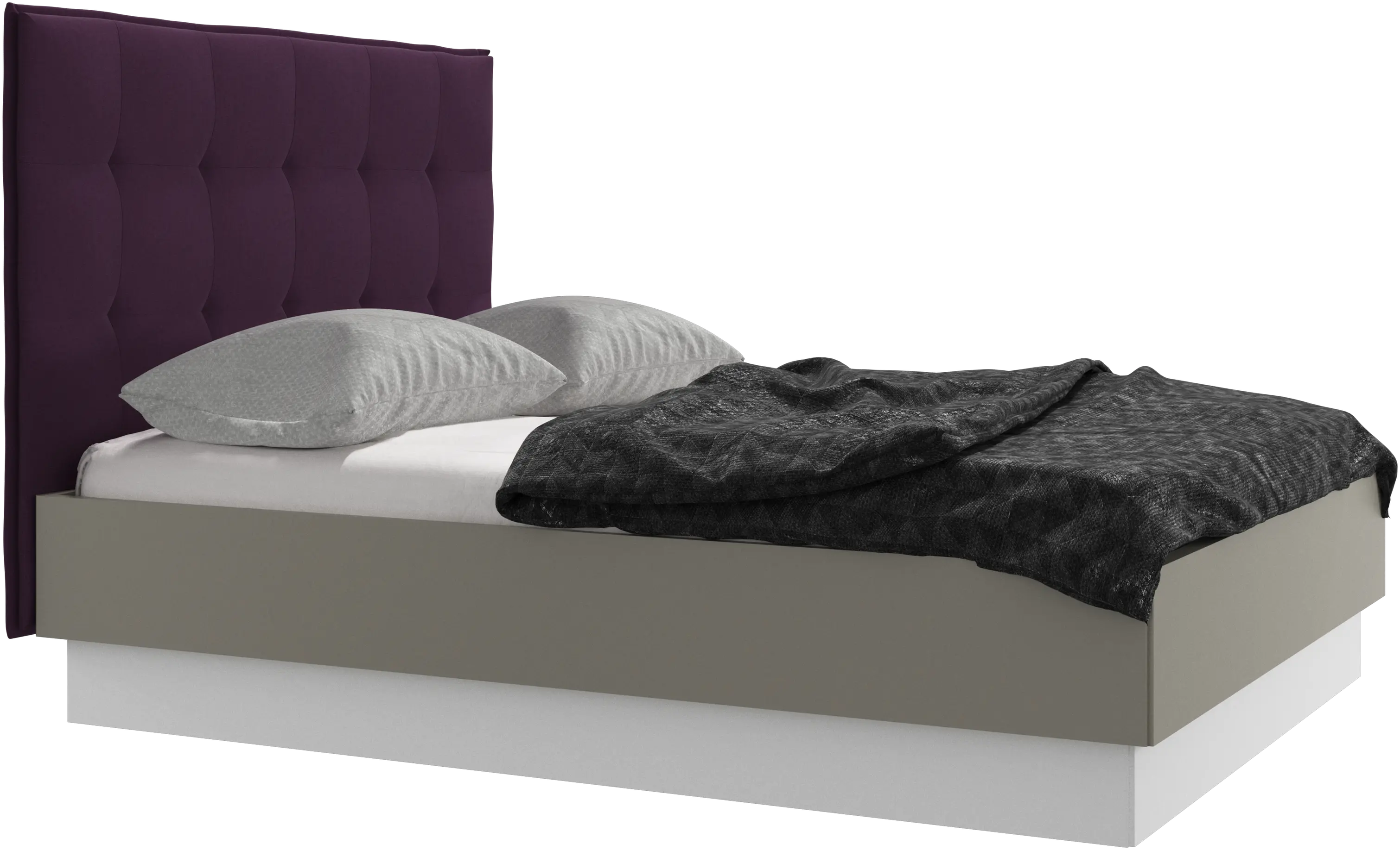 Lugano storage bed with lift-up frame and slats, excl. mattress
