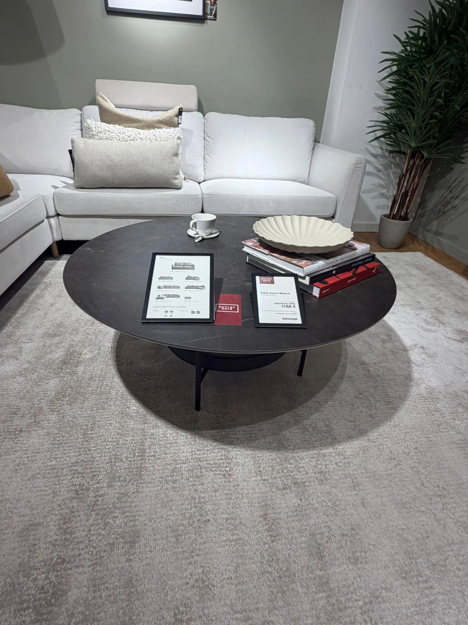 Coffee tables Salontafel Madrid, keramisch blad, diameter 99 cm