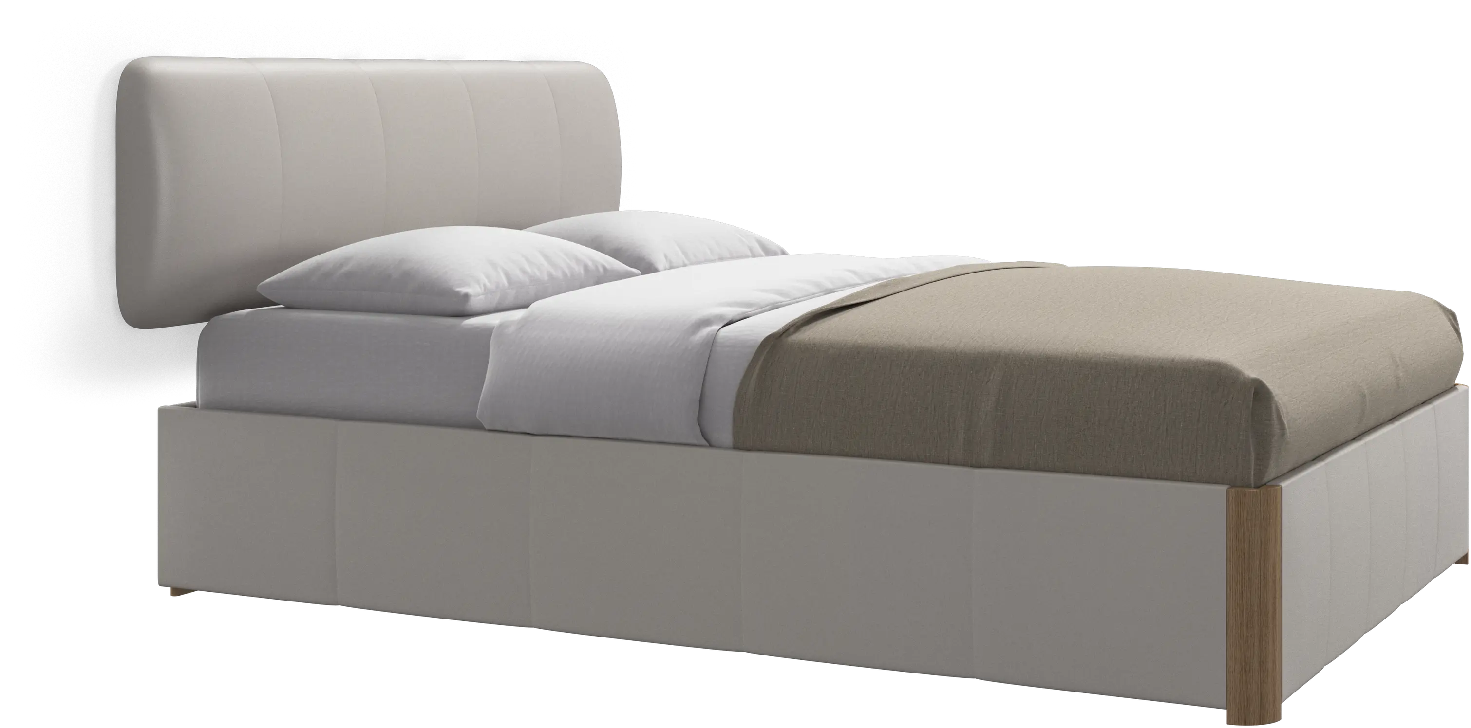 Element bed, wall-mounted headboard, with slats and storage solution, excl. mattress