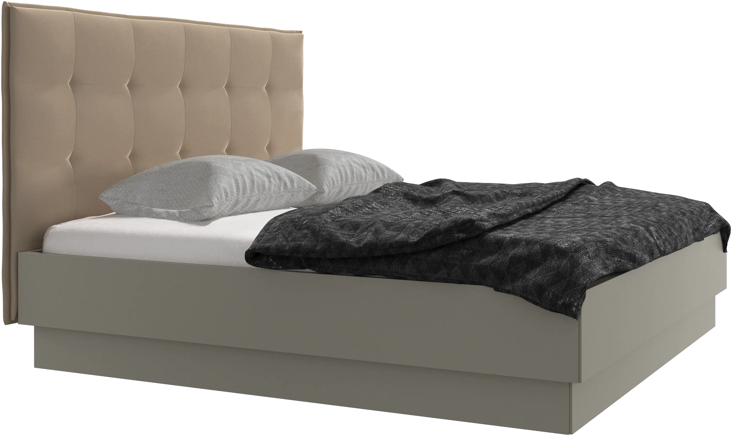 Cama con canapé Lugano, estructura elevable y tablado, no incluye colchón