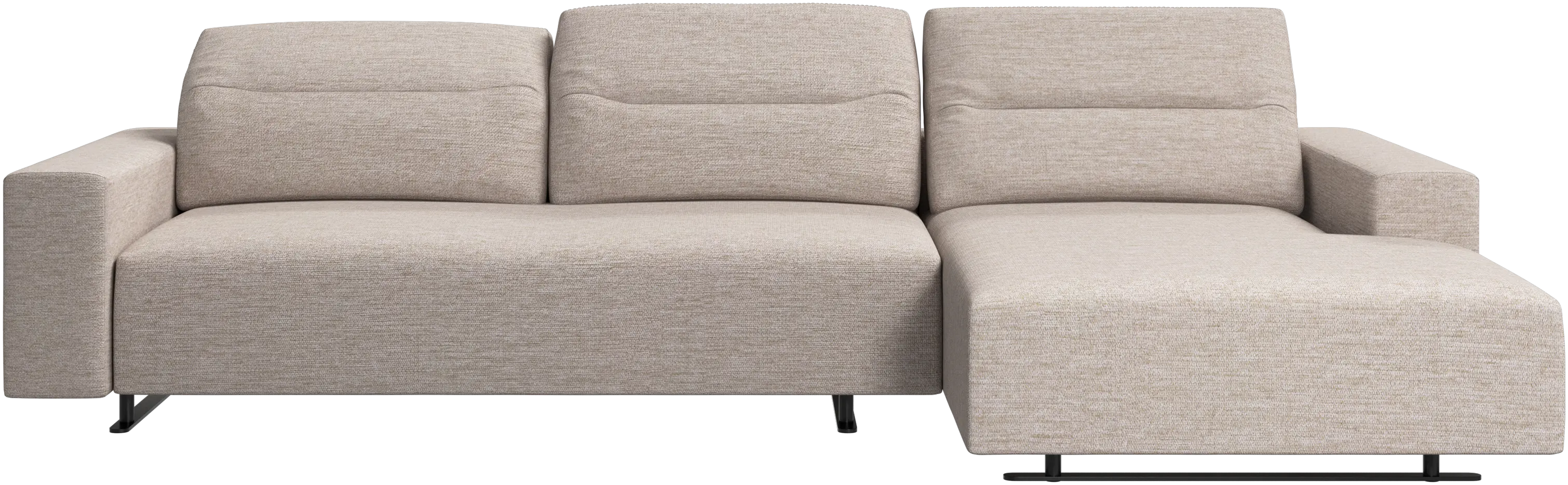 Hampton sofa with adjustable back, resting unit and storage both sides