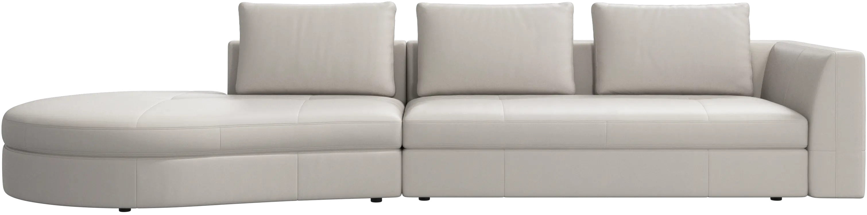 Bergamo sofa with round lounging unit, left