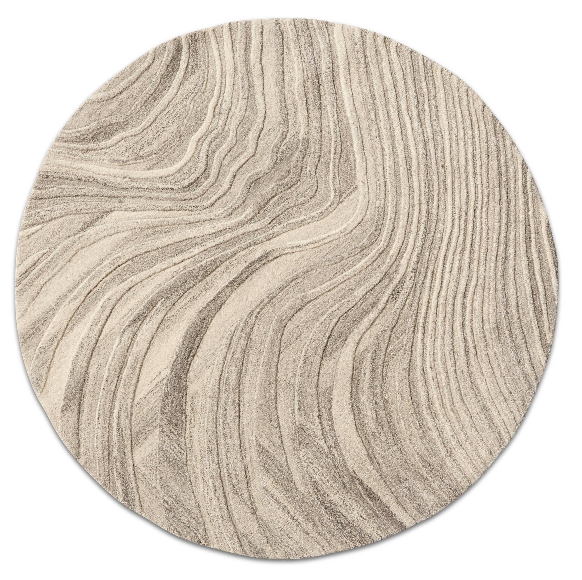 Furrow Reused Wool Rug with 3D Wavy Design | Modern Home Decor