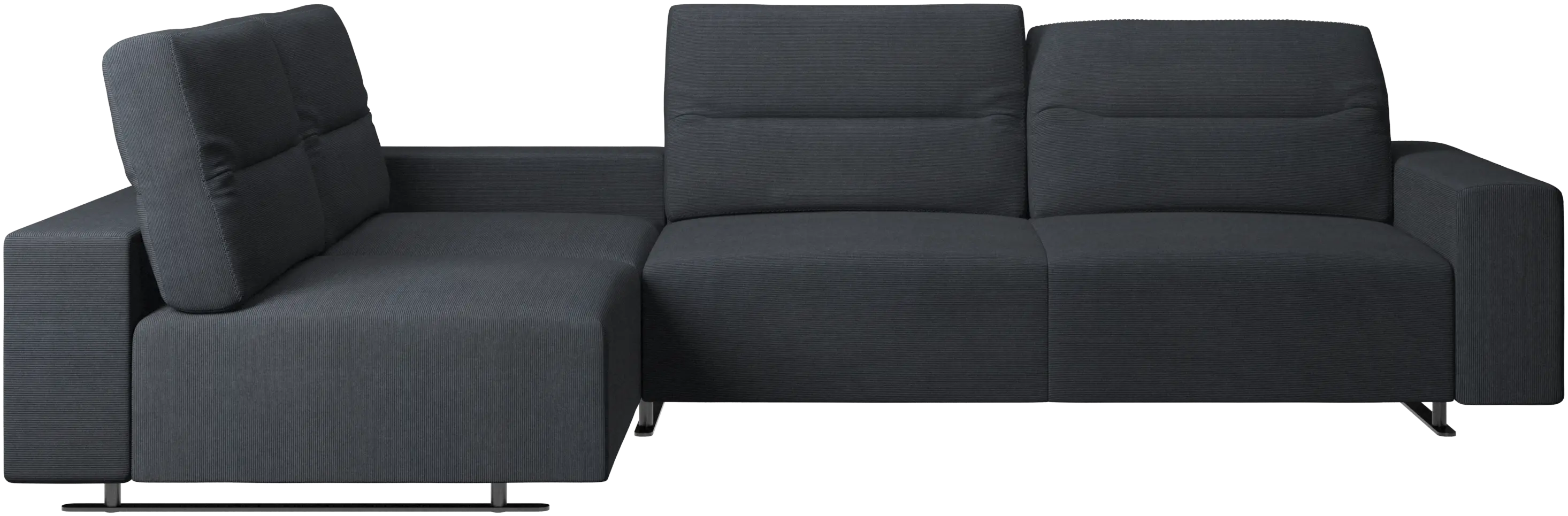 Hampton corner sofa with adjustable back and storage on right side