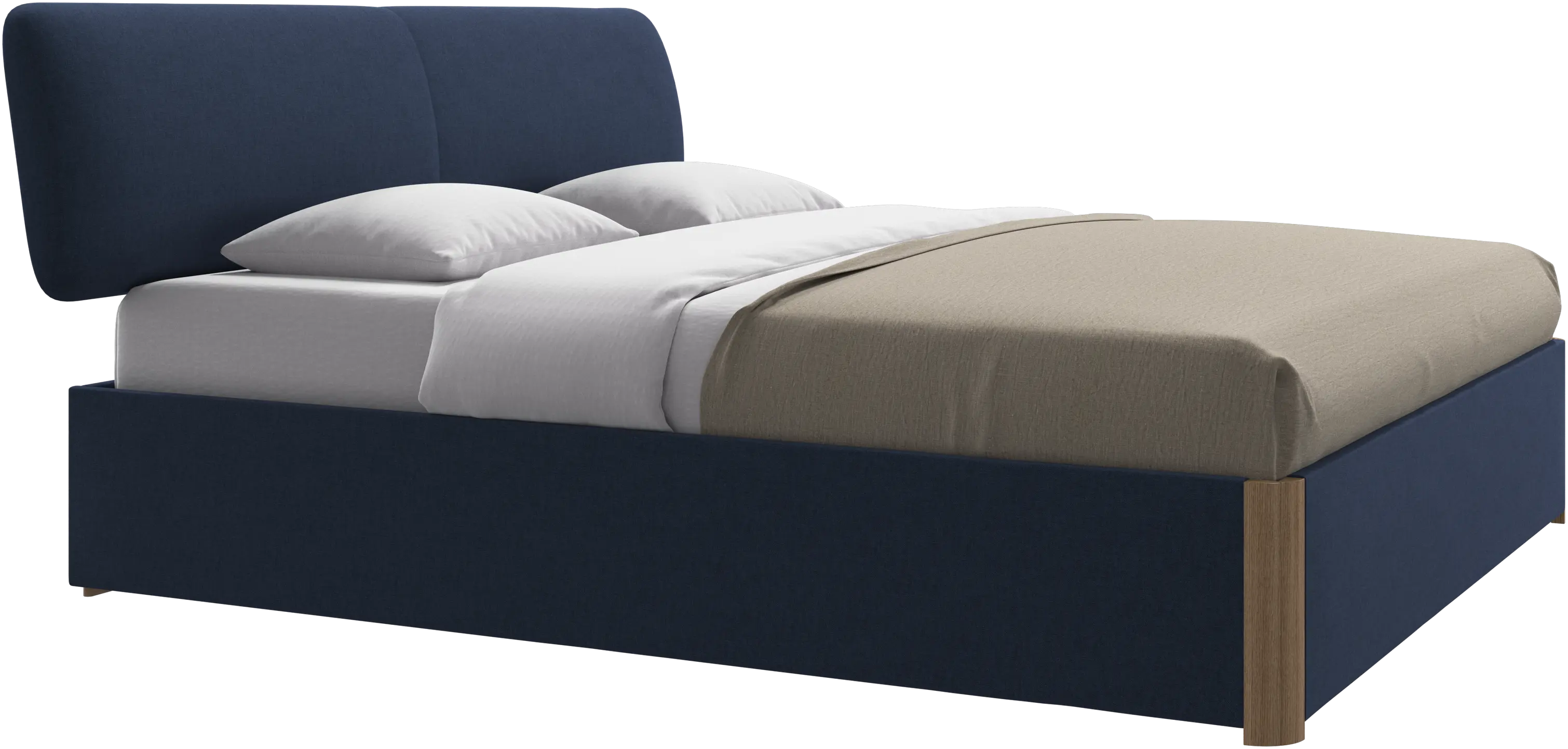 Element bed, bed-mounted headboard, with slats and storage solution, excl. mattress