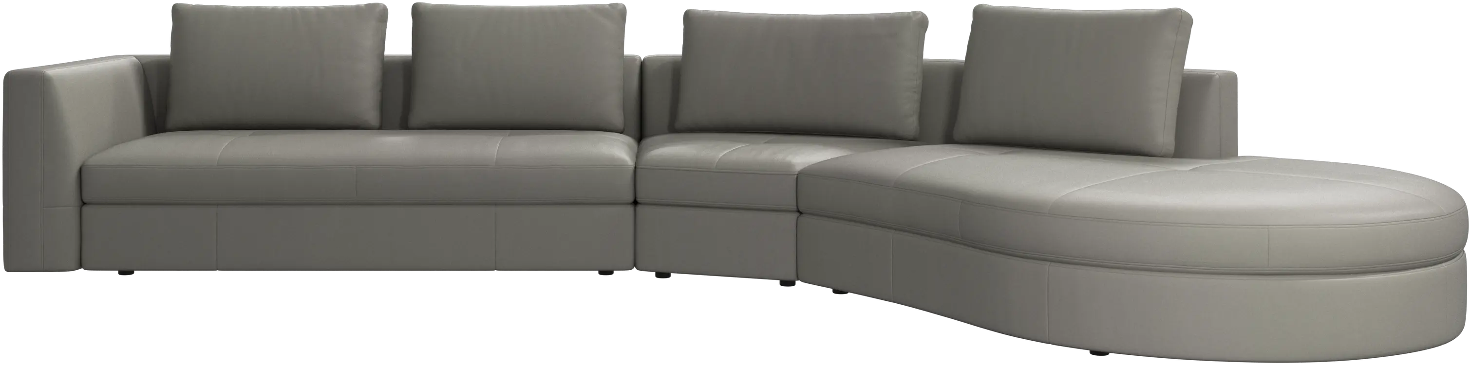 Bergamo sofa with round lounging unit,right