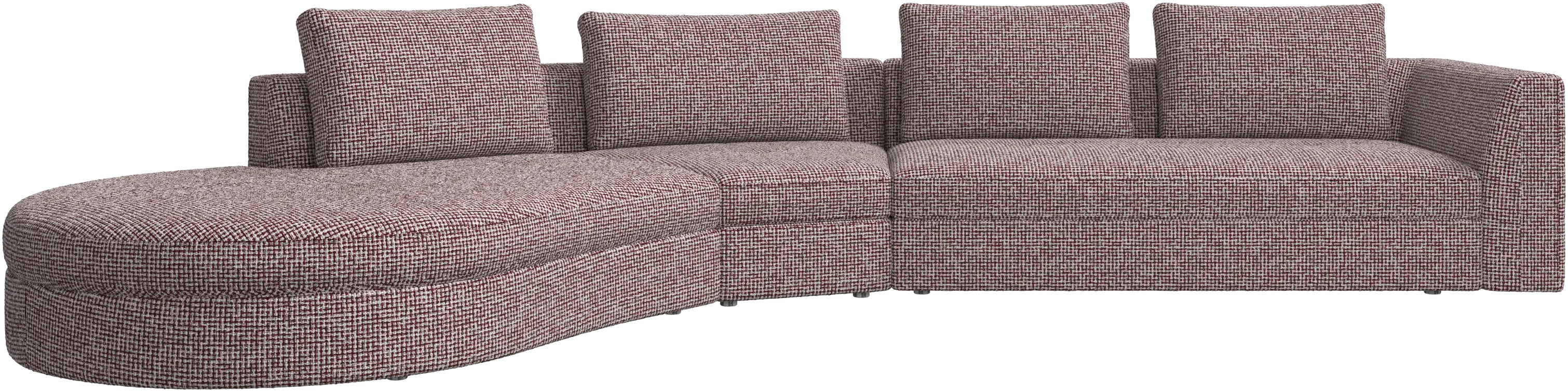 Bergamo sofa with round lounging unit, left