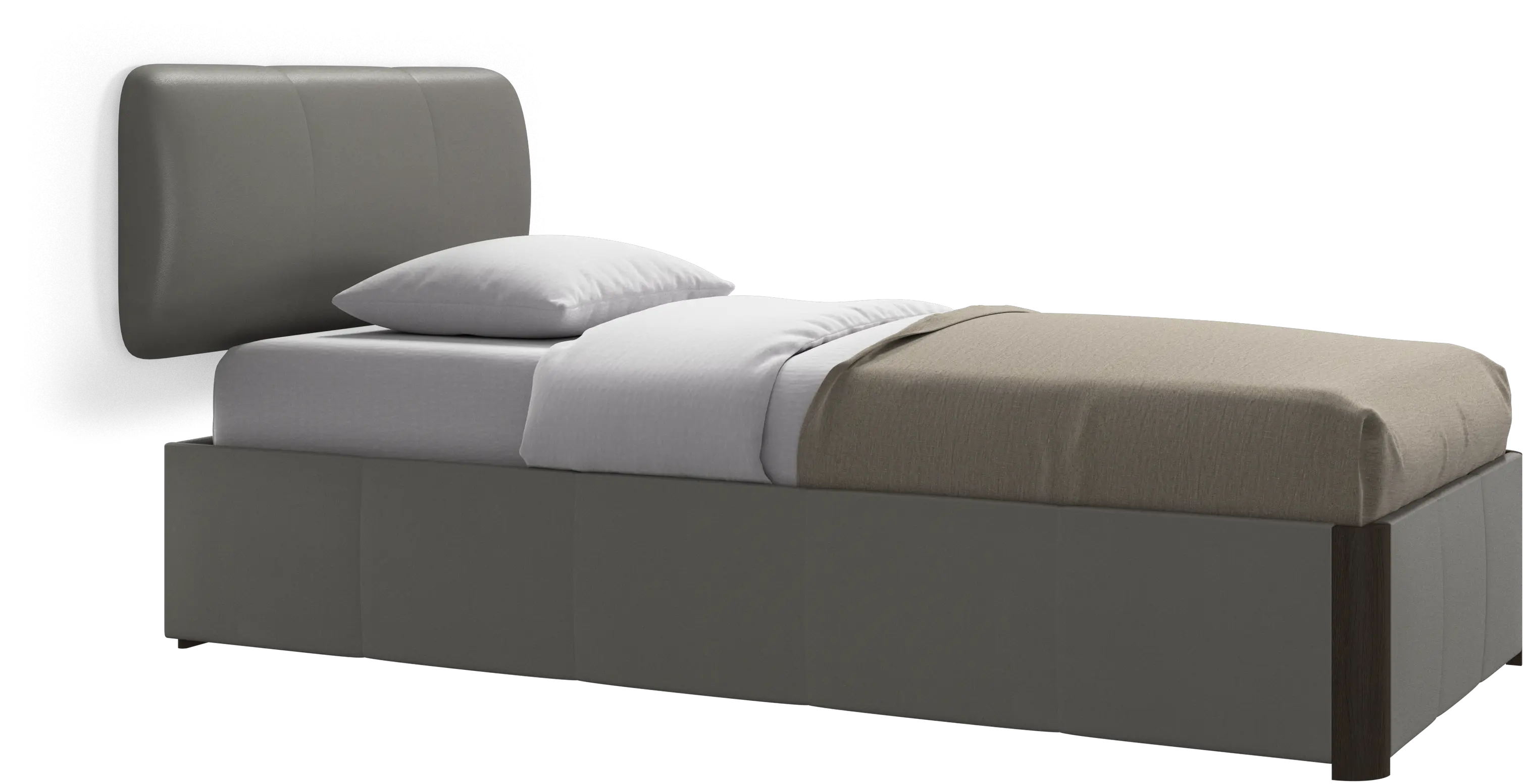 Element bed, wall-mounted headboard, with slats and storage solution, excl. mattress