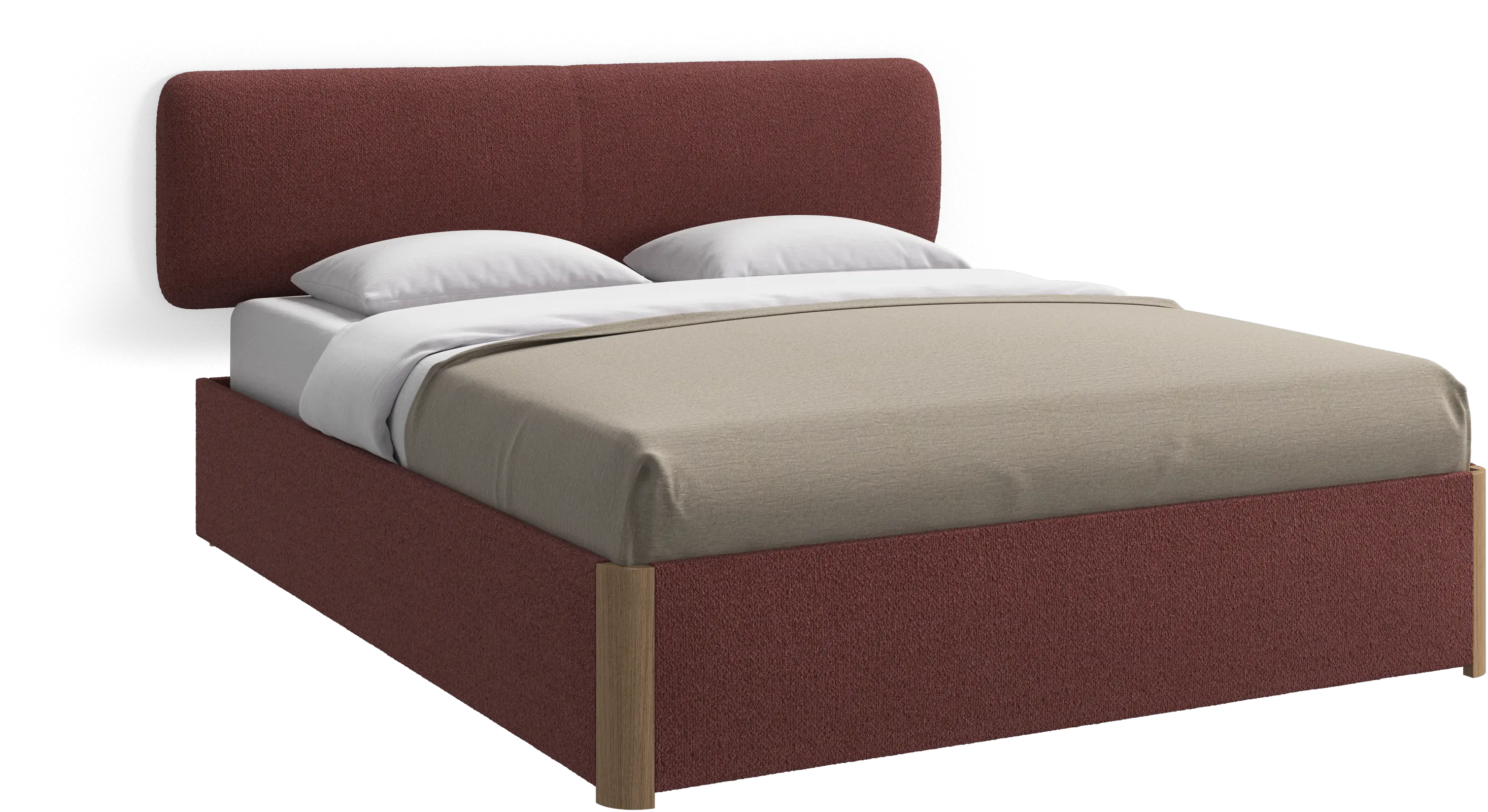 Element Bett, wandmontiertes Kopfteil, mit Lattenrost, exkl. Matratze