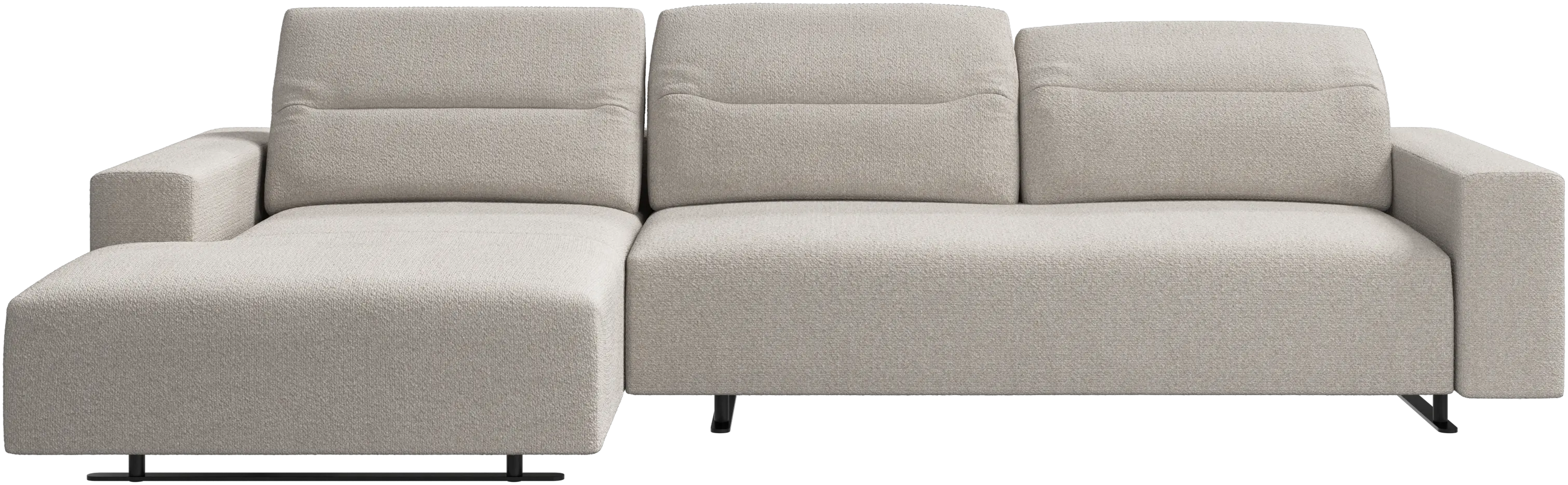 Hampton sofa with adjustable back, resting unit and storage both sides