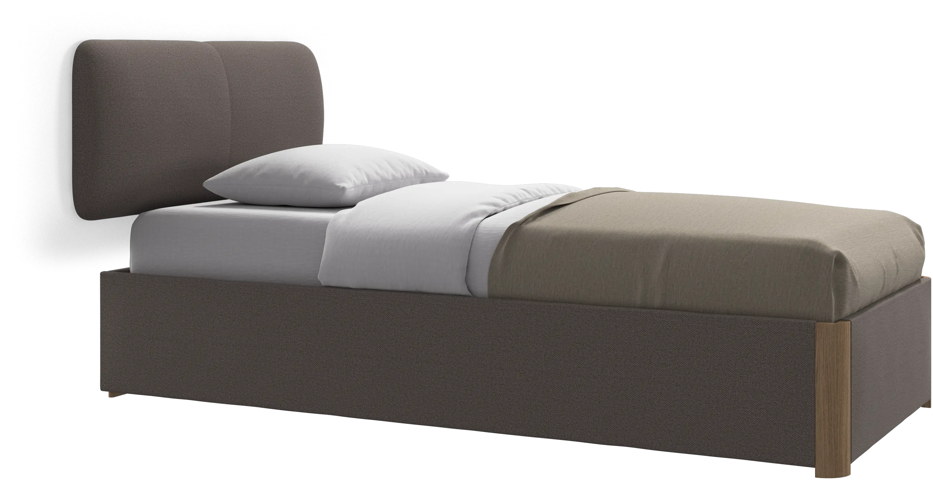 Element bed, wall-mounted headboard, with slats and storage solution, excl. mattress