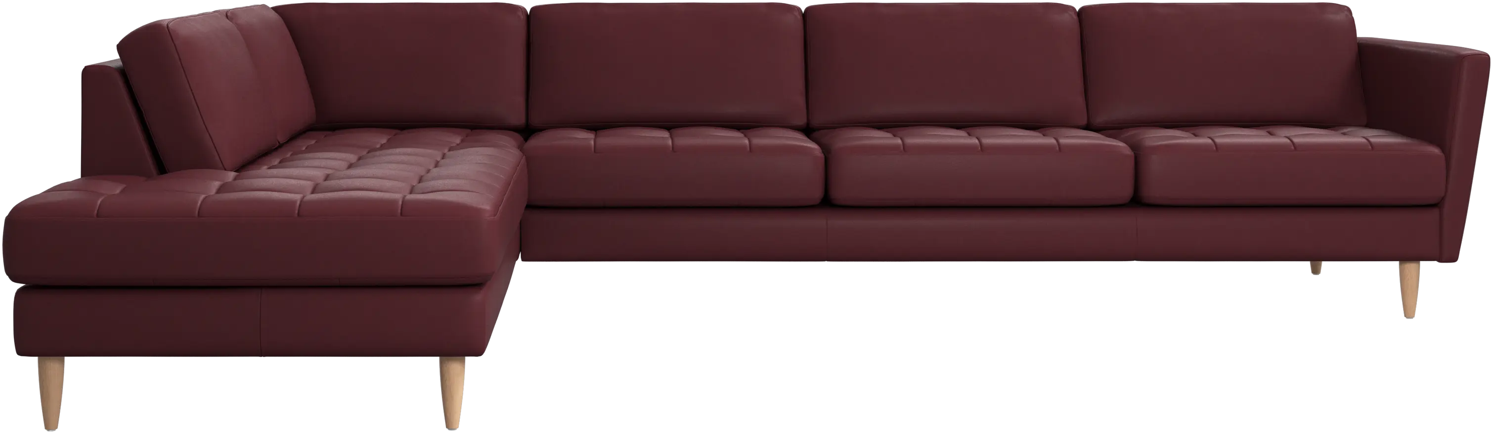 Osaka hörnsoffa med loungemodul, sits med sömmar