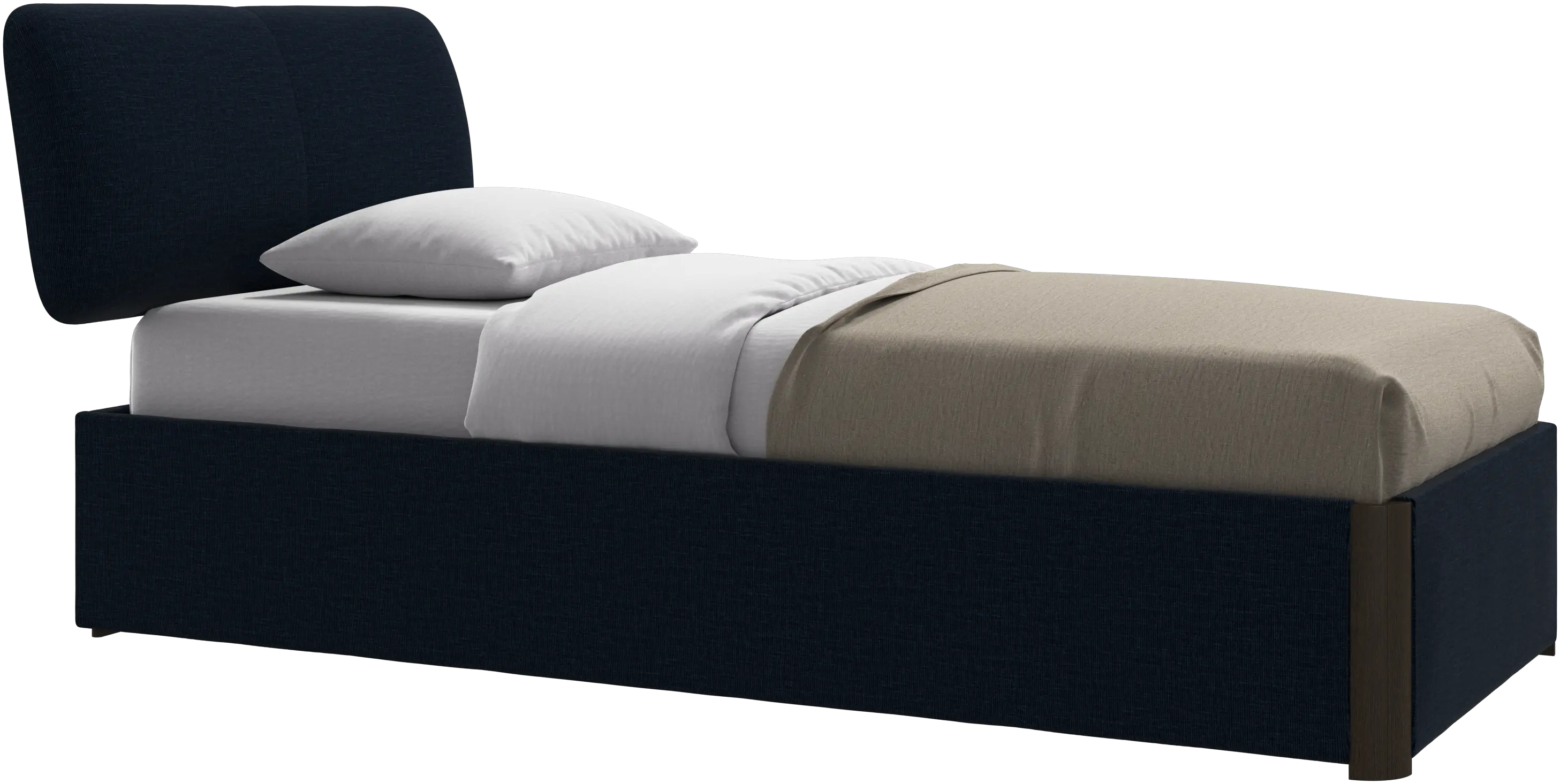 Element cama, cabecero montado en la cama, con láminas y solución de almacenamiento, excl. colchón