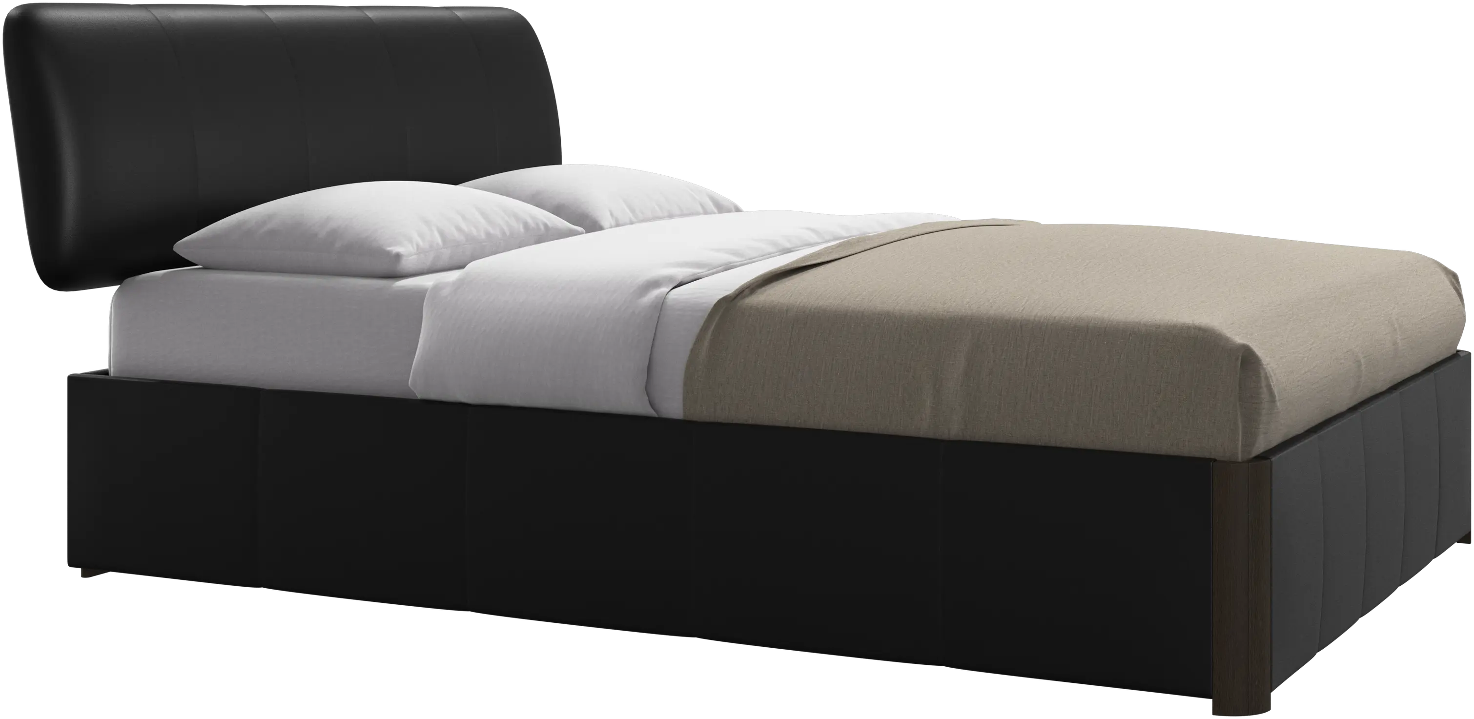 Element bed, bed-mounted headboard, with slats and storage solution, excl. mattress