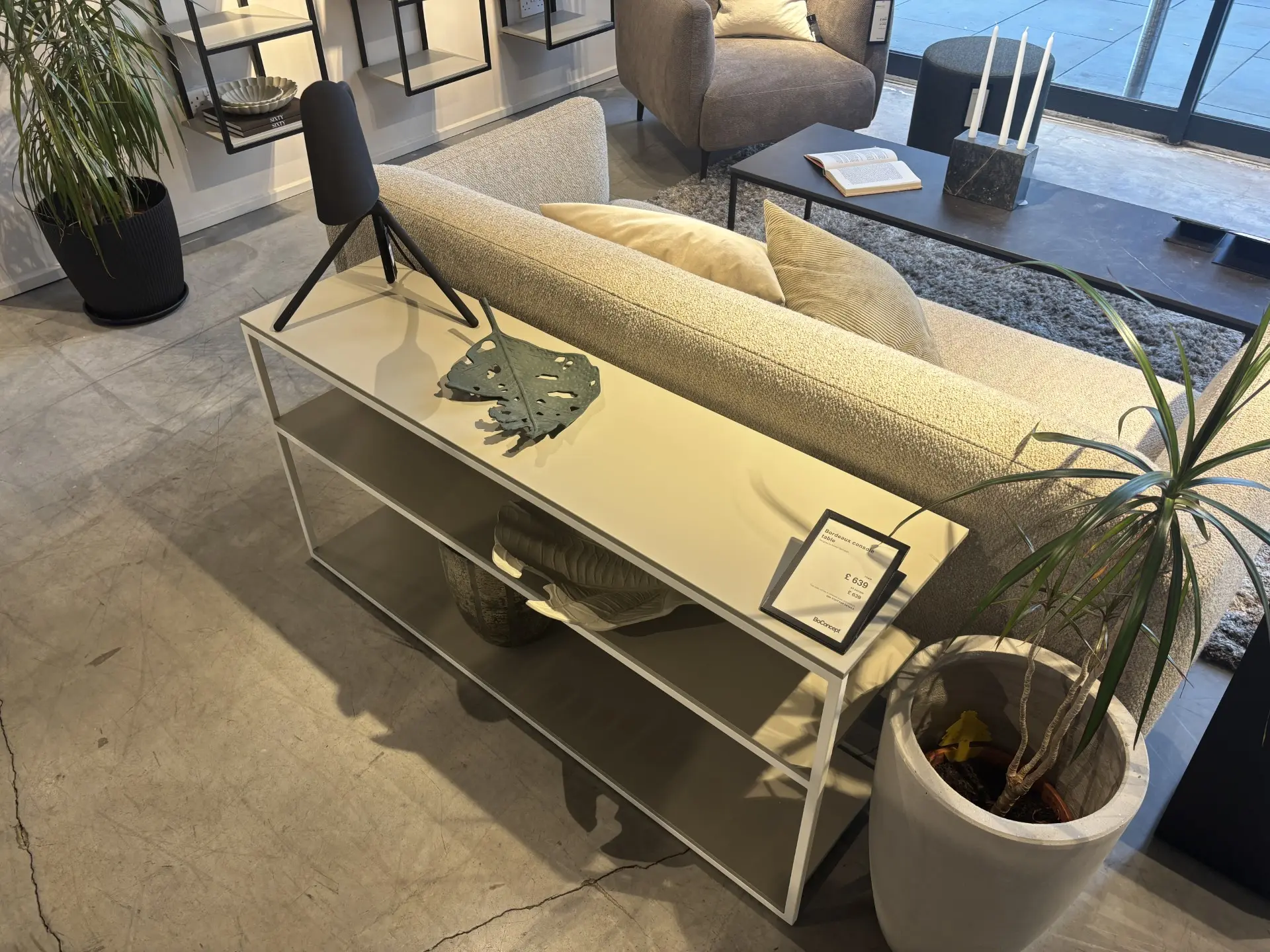 BORDEAUX CONSOLE TABLE - ash grey and white