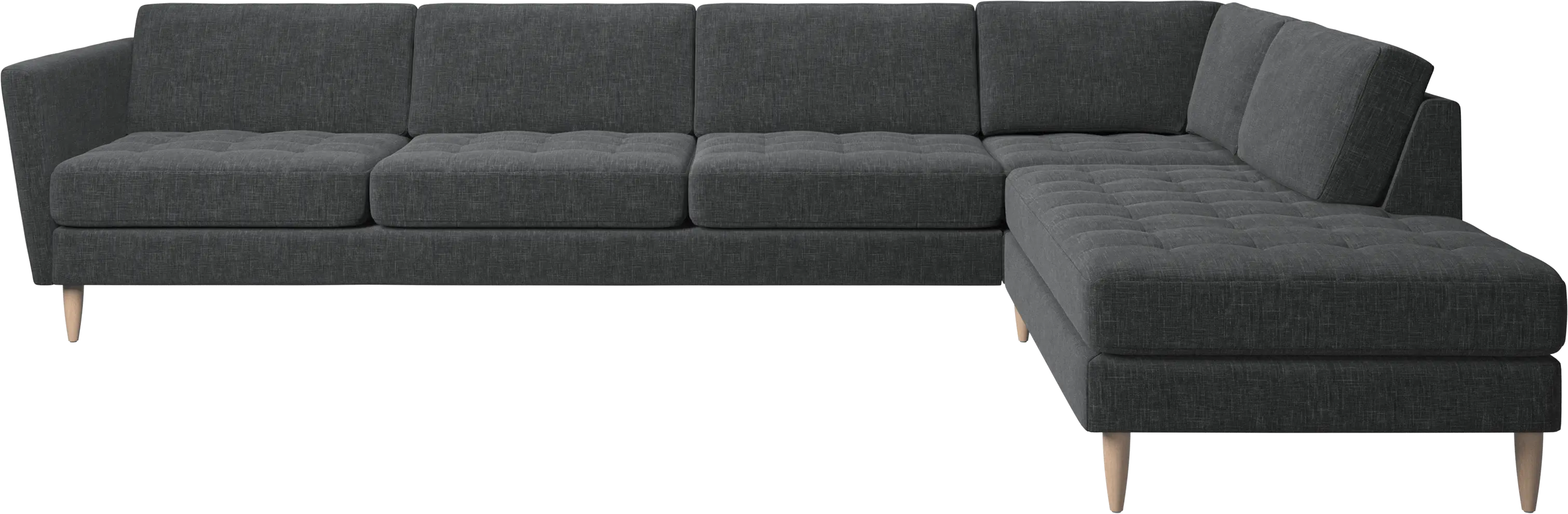 Osaka corner sofa with lounging unit, tufted seat